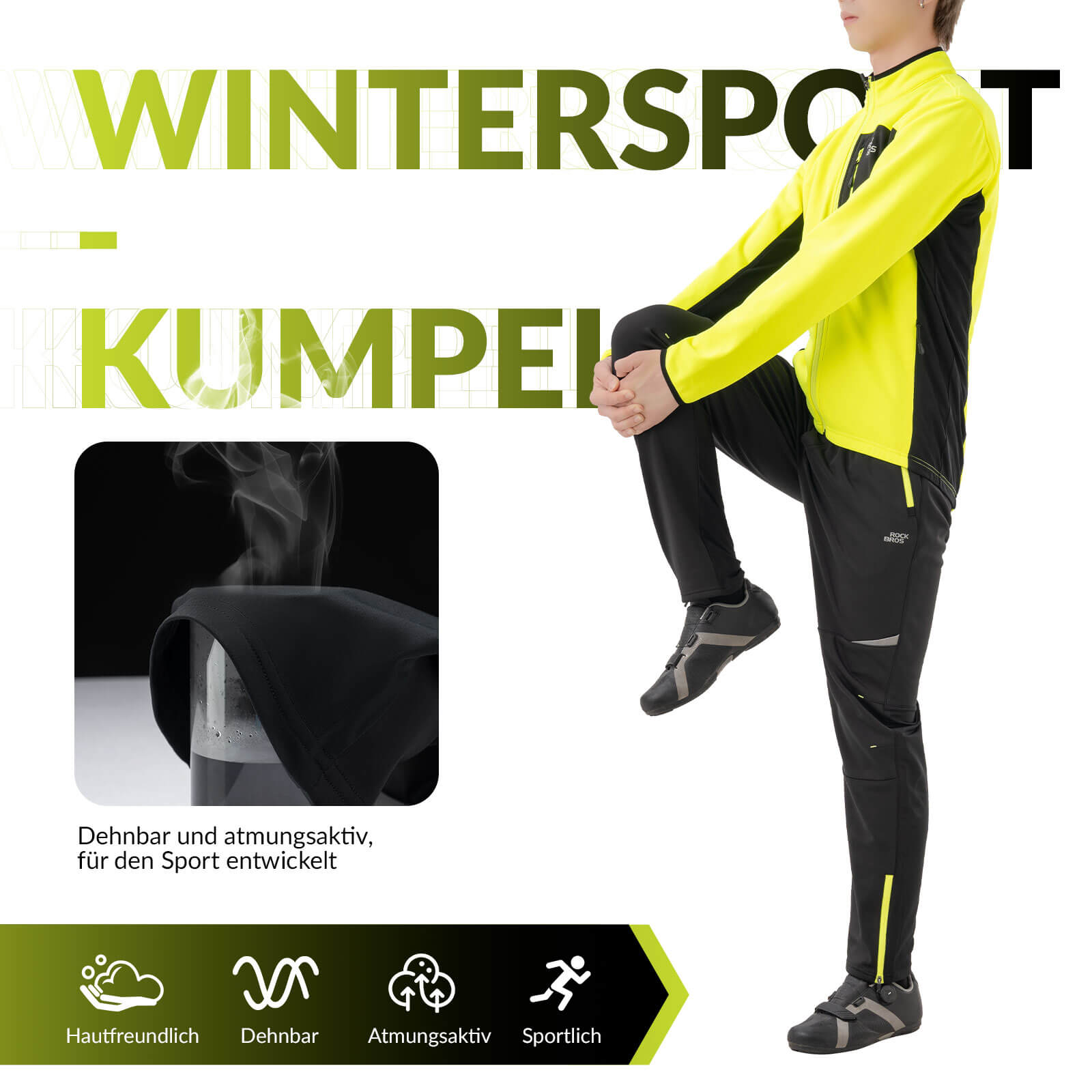 ROCKBROS Herren Fahrradhose Winddicht und Warm für Winter Outdoor - Sport - Fahrradhose ROCKBROS - EU - NooMii
