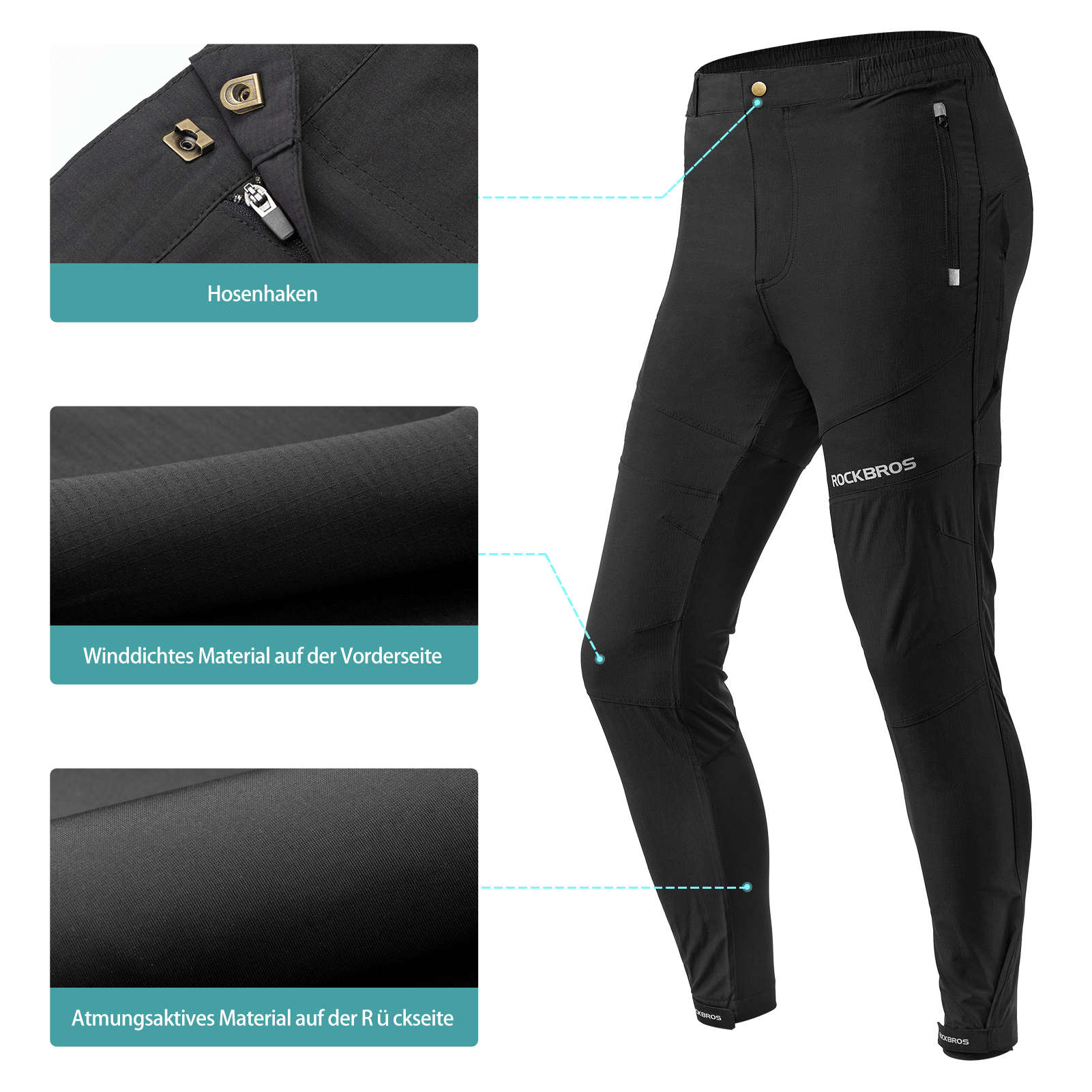 ROCKBROS Herren Radhose mit abnehmbarer gepolsterter - Fahrradhose ROCKBROS - EU - NooMii