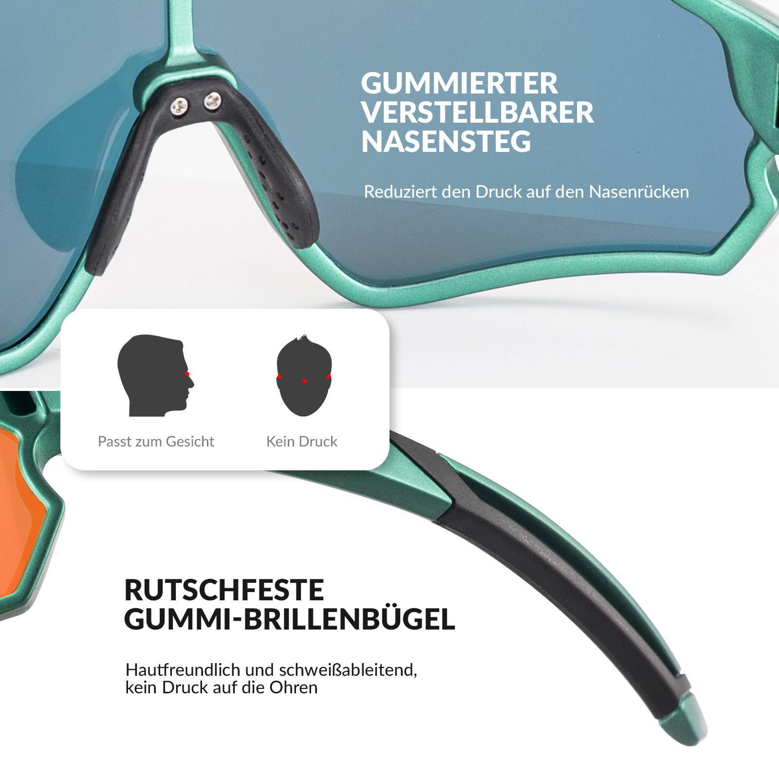 ROCKBROS Kinder Fahrradbrille UV400 - Schutz Polarisierte Sonnenbrille - Fahrradbrille ROCKBROS - EU - NooMii