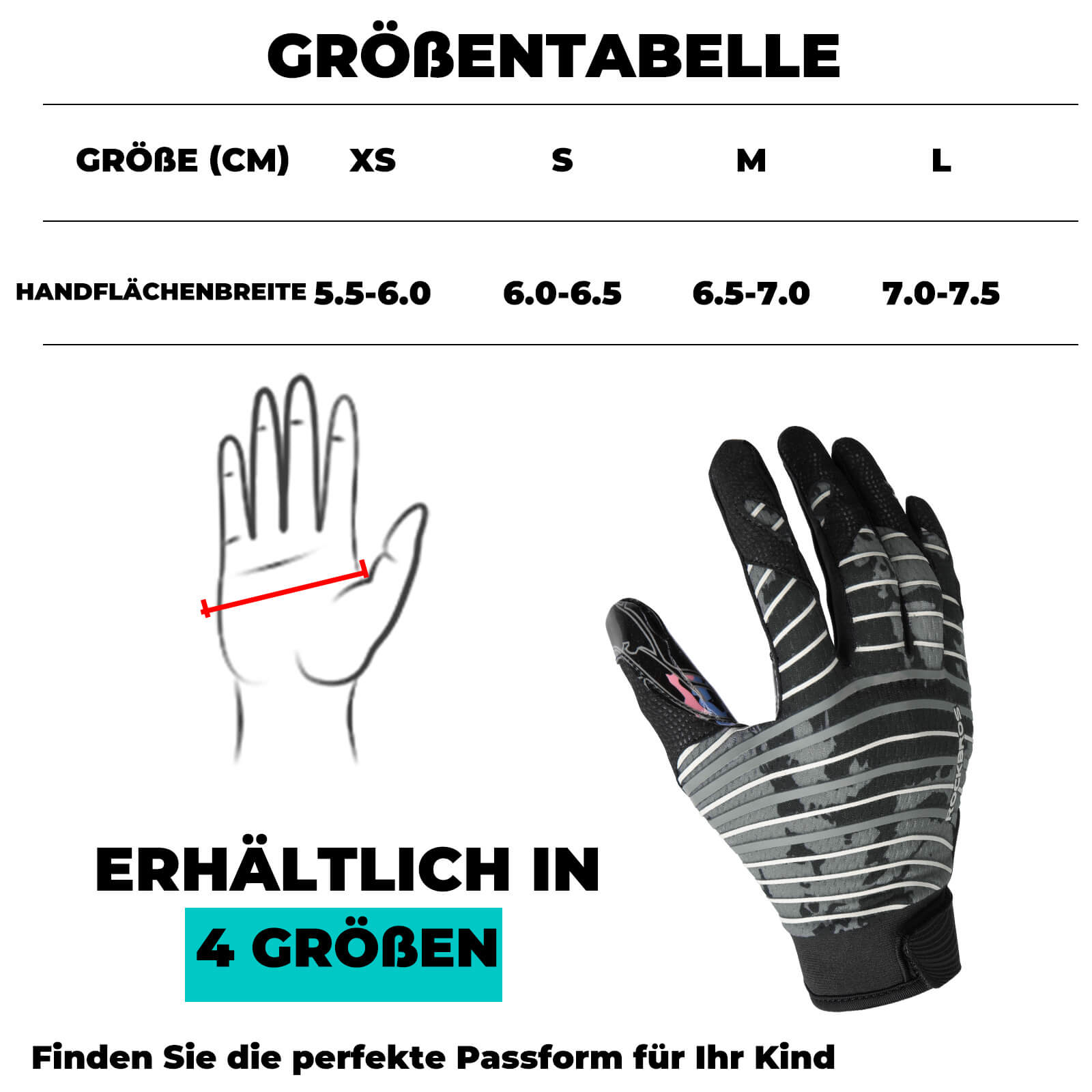 ROCKBROS Kinder - Profisport - Handschuhe Atmungsaktiv Elastisch - Fahrradhandschuhe ROCKBROS - EU - NooMii
