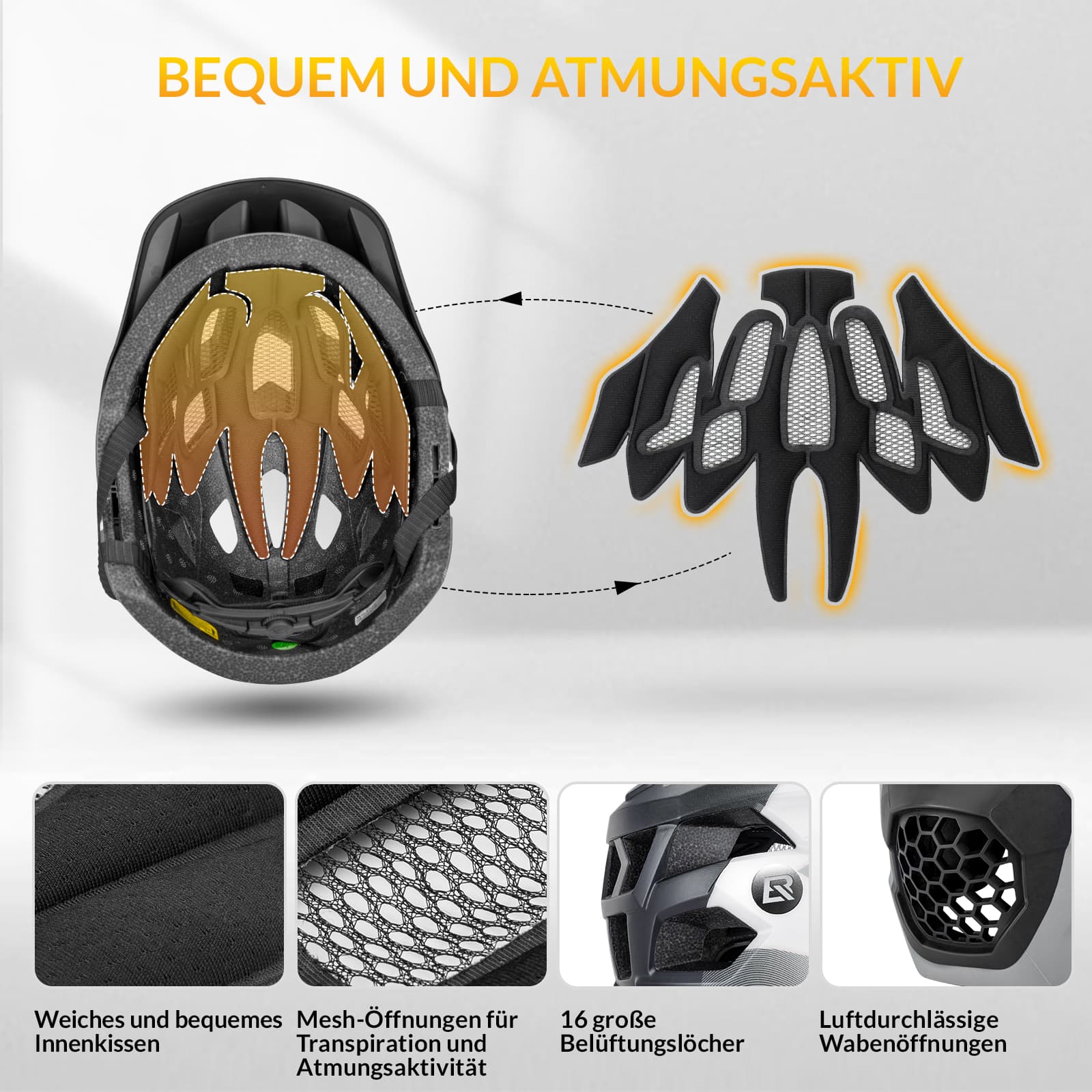 ROCKBROS Kinderhelm BMX MTB Downhill Helm mit Abnehmbarem Kinnschutz und Krempe - Helme für Kinder ROCKBROS - EU - NooMii