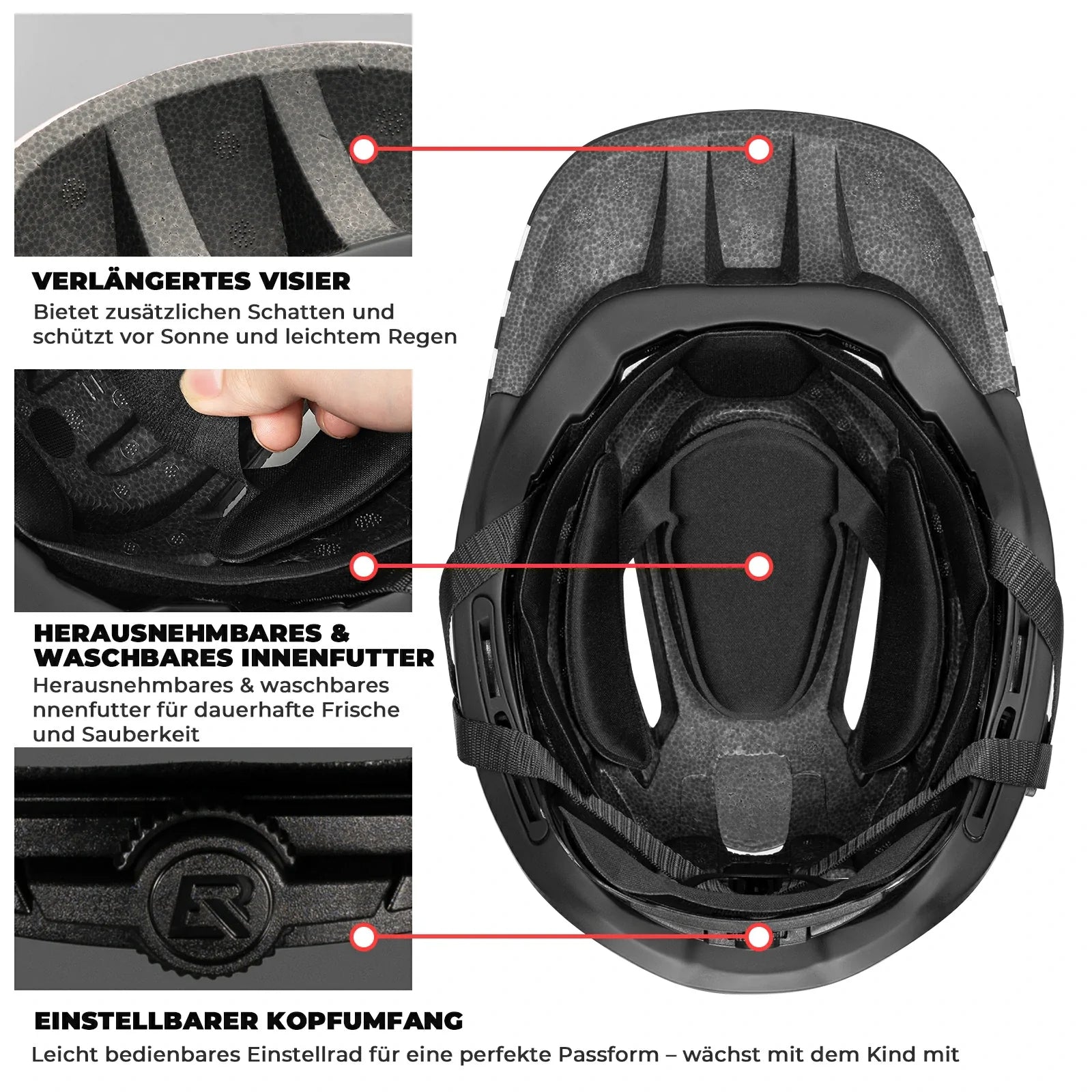 ROCKBROS Kinderhelm Cartoon Integralhelm mit abnehmbarem Kinnschutz - Helme für Kinder ROCKBROS - EU - NooMii