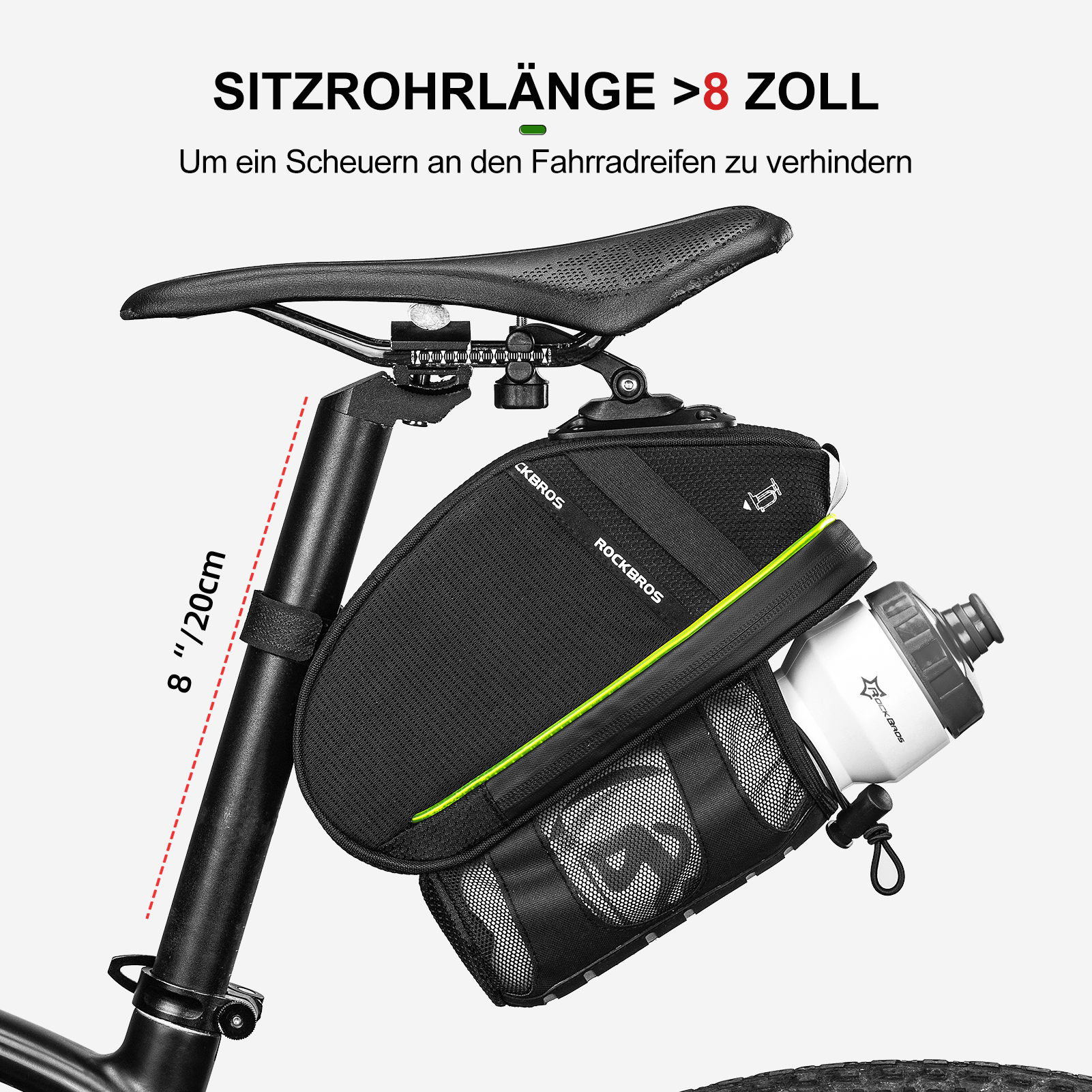 ROCKBROS Kratzfest Fahrrad Satteltasche mit Flaschenhalter 1,5L - Fahrradtaschen ROCKBROS - EU - NooMii