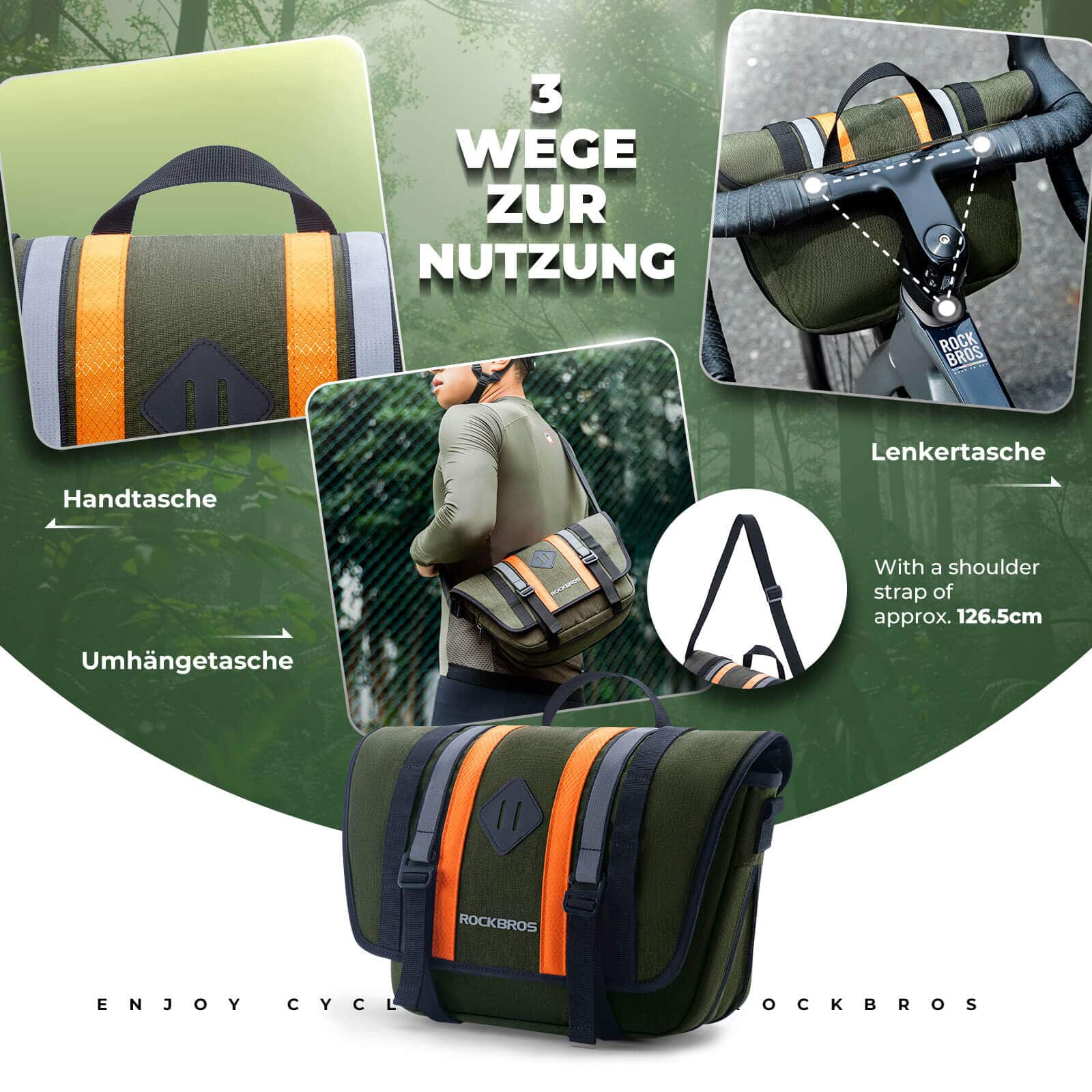 ROCKBROS Lenkertasche Fahrradtasche mit Schultergurt 4L Fronttasche - Fahrradtaschen ROCKBROS - EU - NooMii