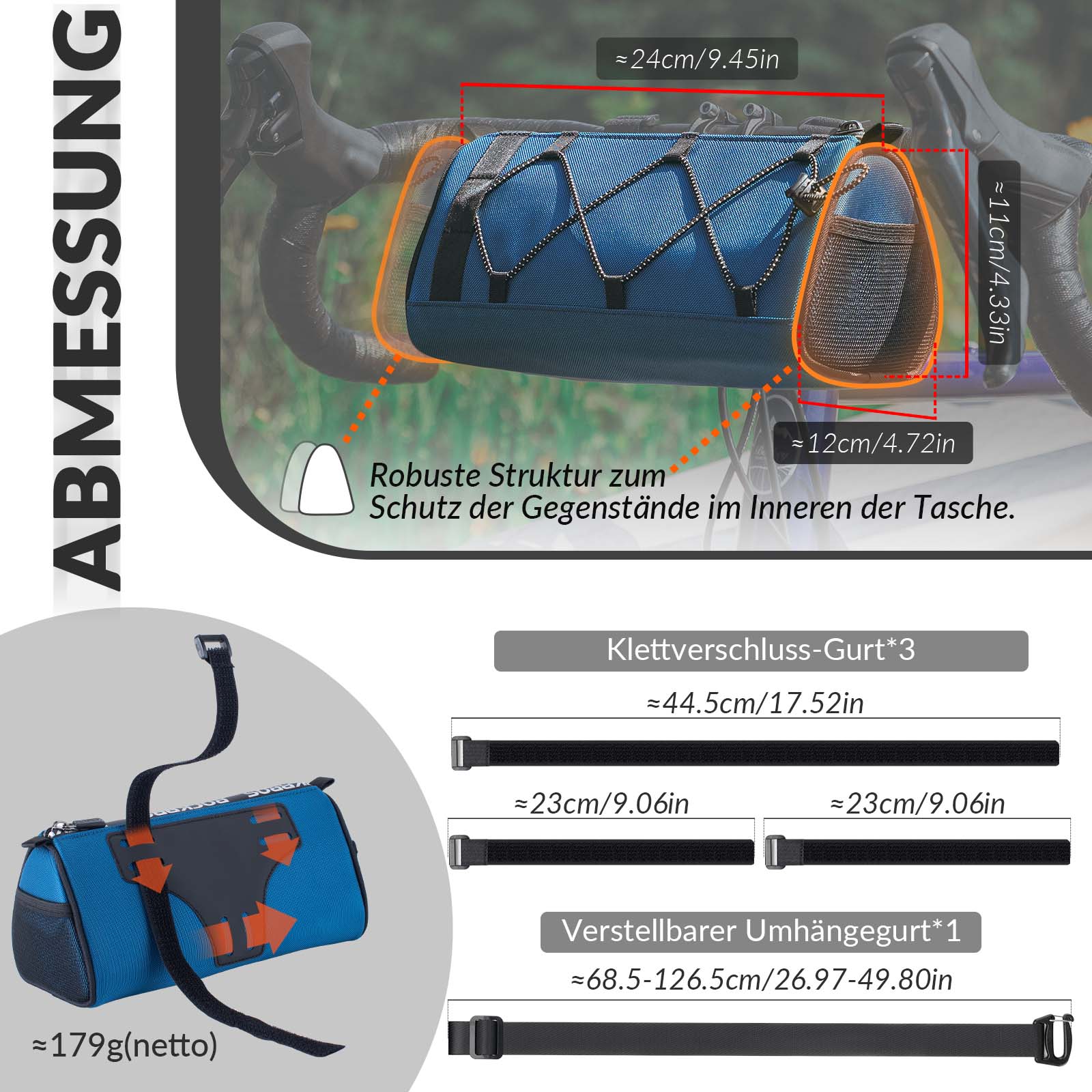 ROCKBROS Lenkertasche Multifunktionale Fahrradlenkertasche mit Schultergurt 1,5L - Fahrradtaschen ROCKBROS - EU - NooMii