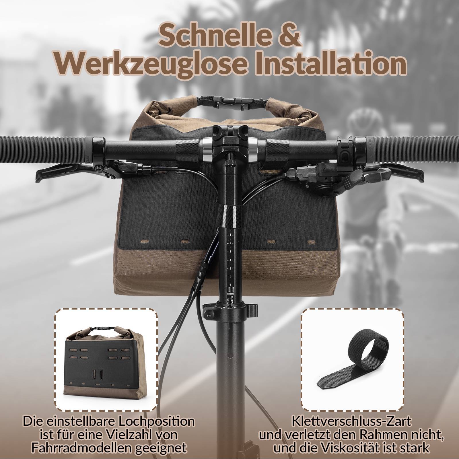 ROCKBROS Lenkertasche Wasserdichte Fahrradkorb Fronttasche Einstellbar 2,5L - 4L - Fahrradtaschen ROCKBROS - EU - NooMii