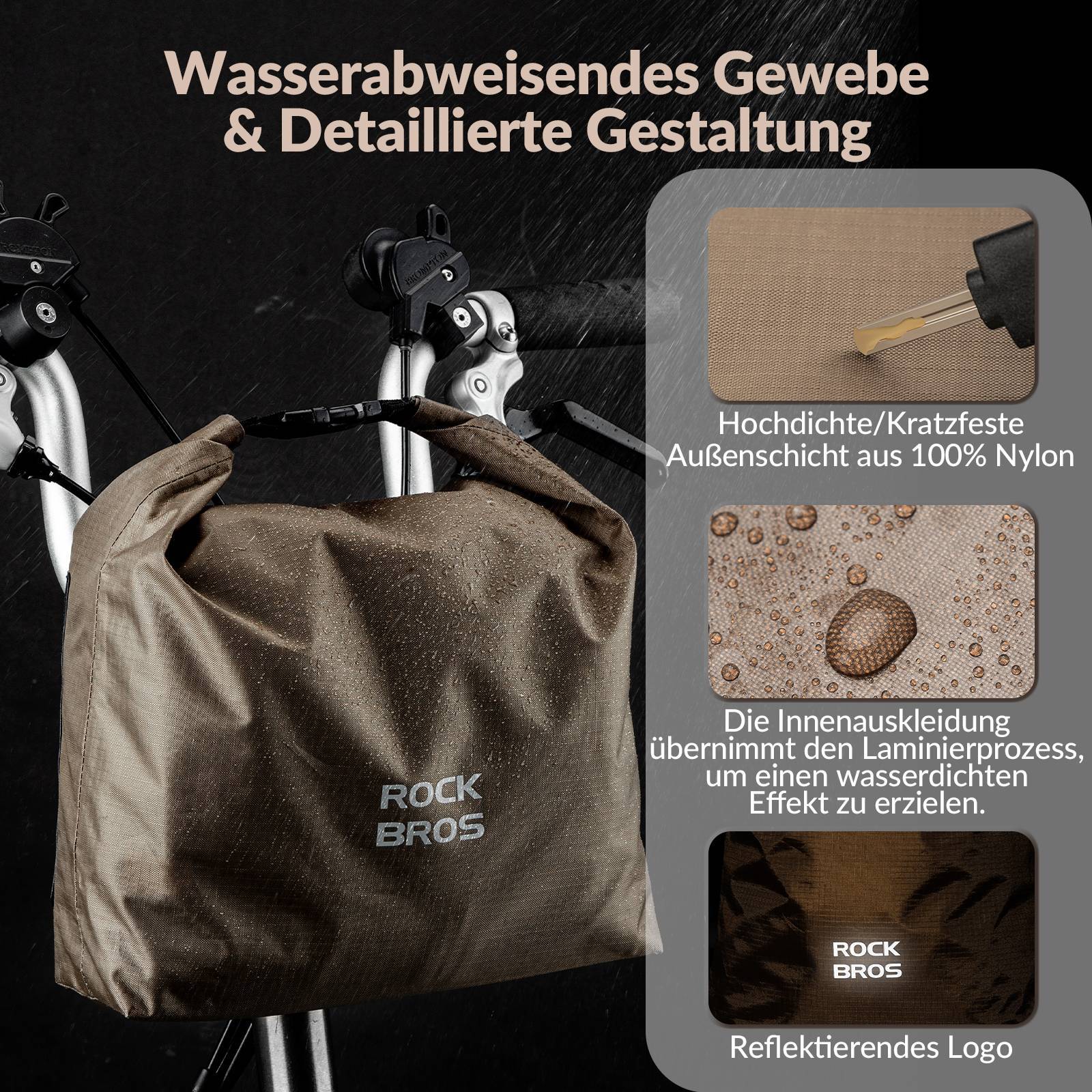 ROCKBROS Lenkertasche Wasserdichte Fahrradkorb Fronttasche Einstellbar 2,5L - 4L - Fahrradtaschen ROCKBROS - EU - NooMii