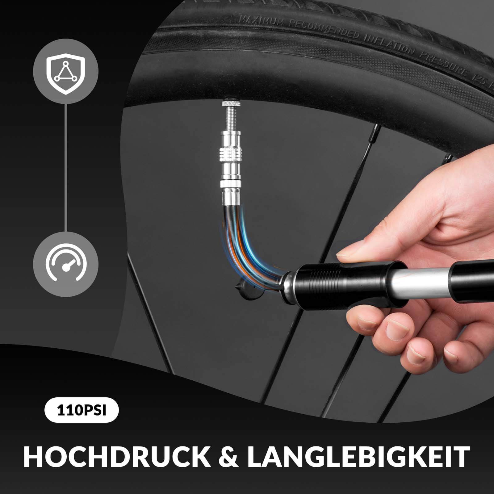 ROCKBROS Luftpumpe Handpumpe Schrader & Presta Ventile aus Aluminium - Fahrrad Luftpumpen ROCKBROS - EU - NooMii