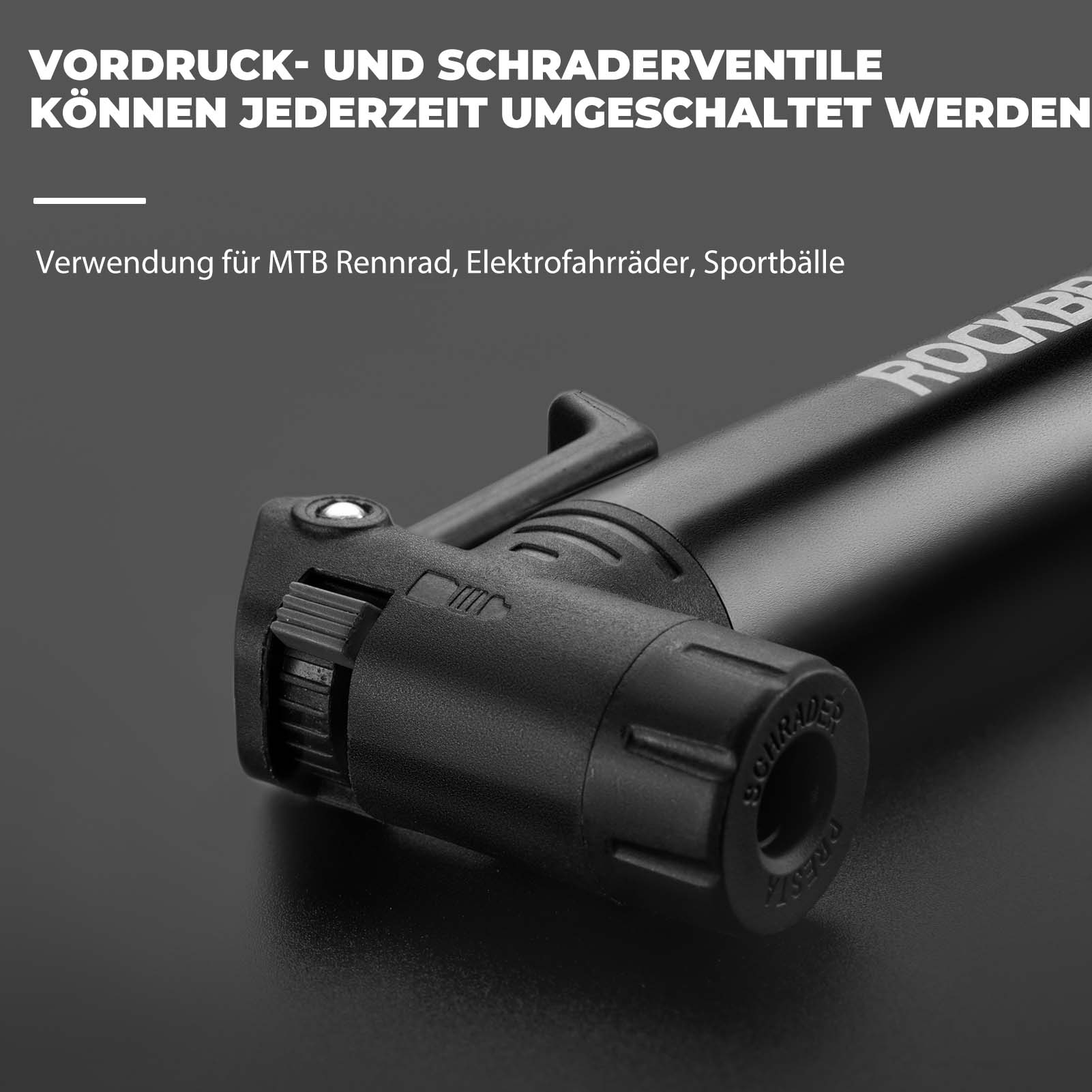 ROCKBROS Mini Fahrrad Luftpumpe mit Ratschenschlüssel 80 PSI Aluminium - Fahrrad Luftpumpen ROCKBROS - EU - NooMii