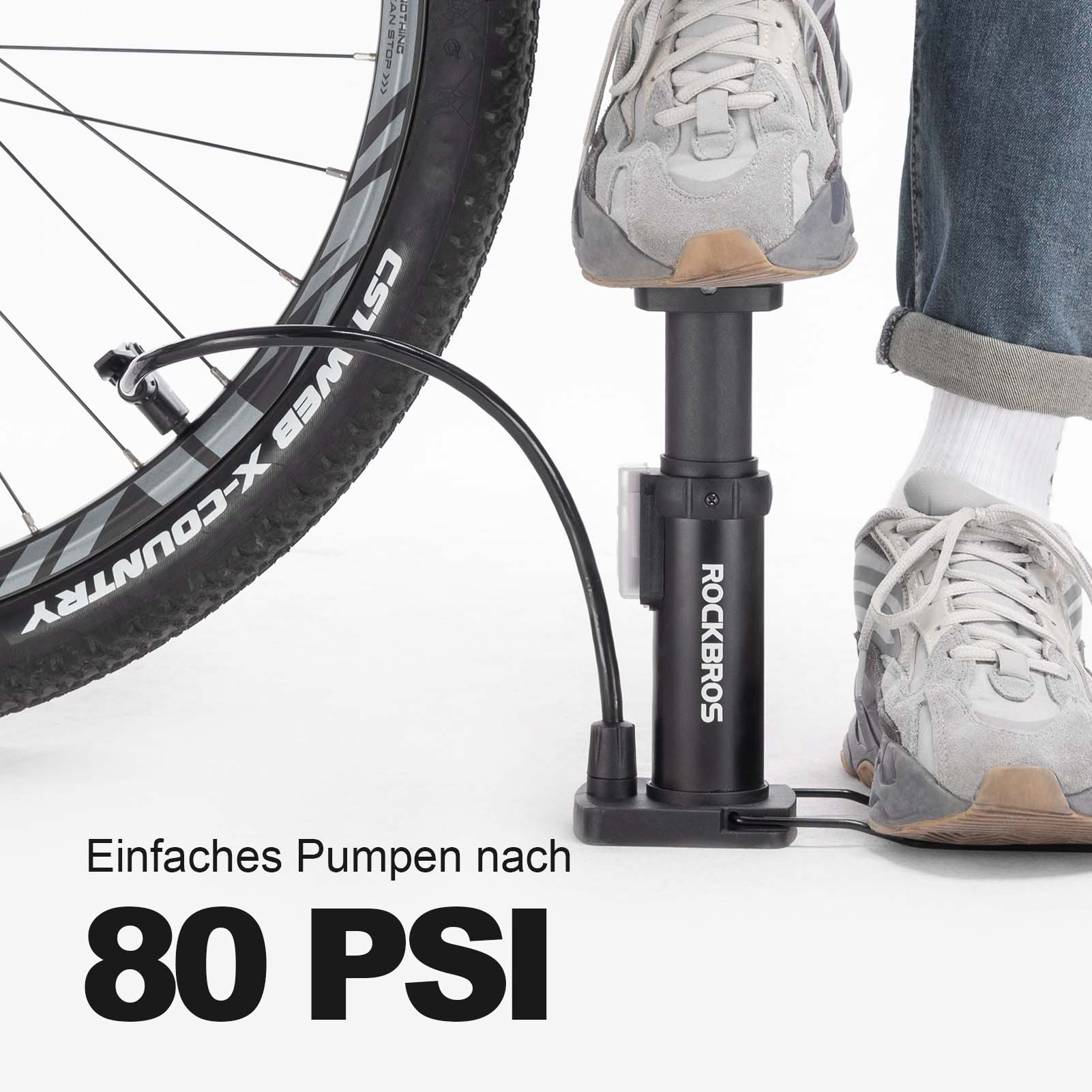 ROCKBROS Mini Tragbare Luftpumpe Fußpumpen für alle Ventile SV/AV - Fahrrad Luftpumpen ROCKBROS - EU - NooMii