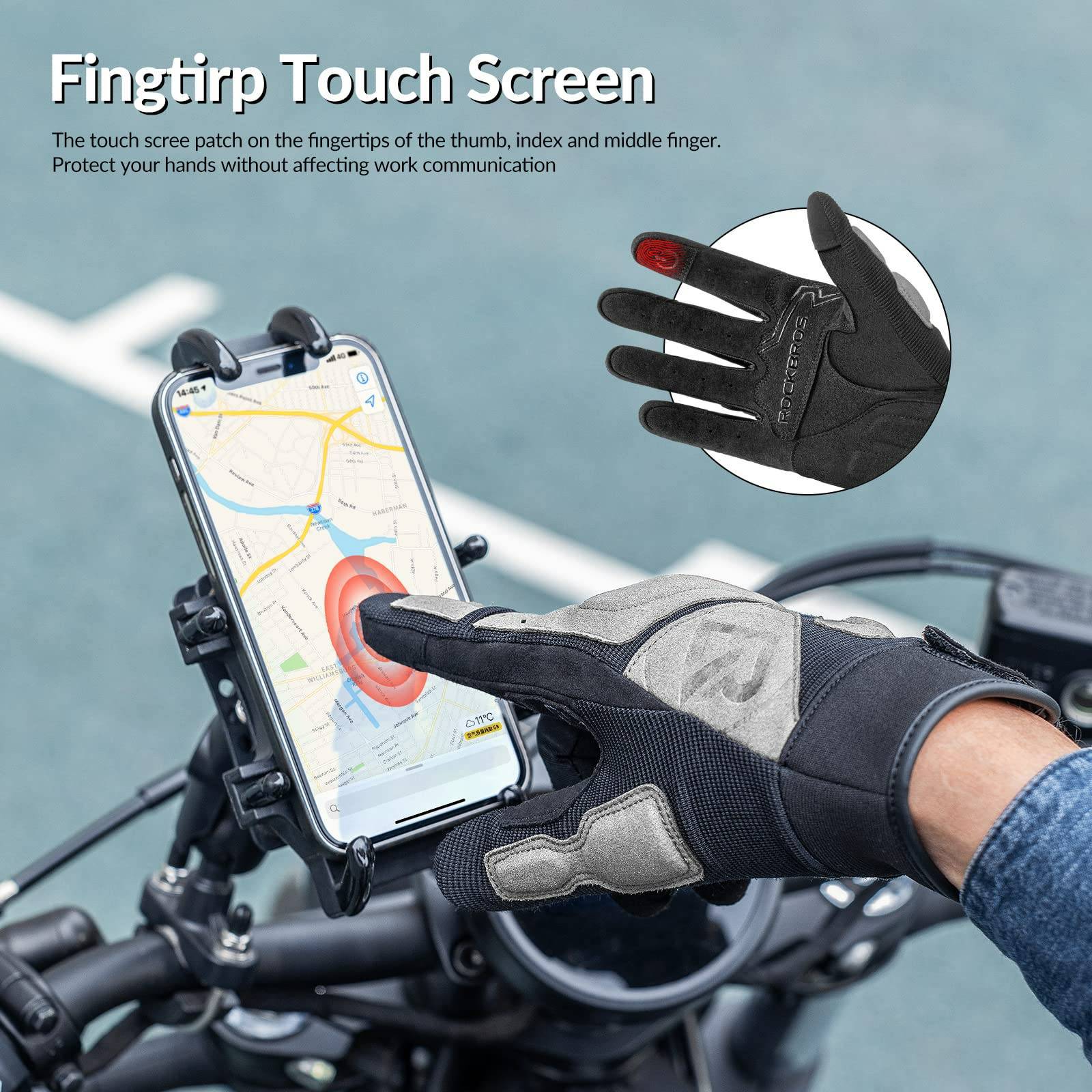 ROCKBROS Motorradhandschuhe Winddichte Touchscreen Herren Handschuhe - Fahrradhandschuhe ROCKBROS - EU - NooMii