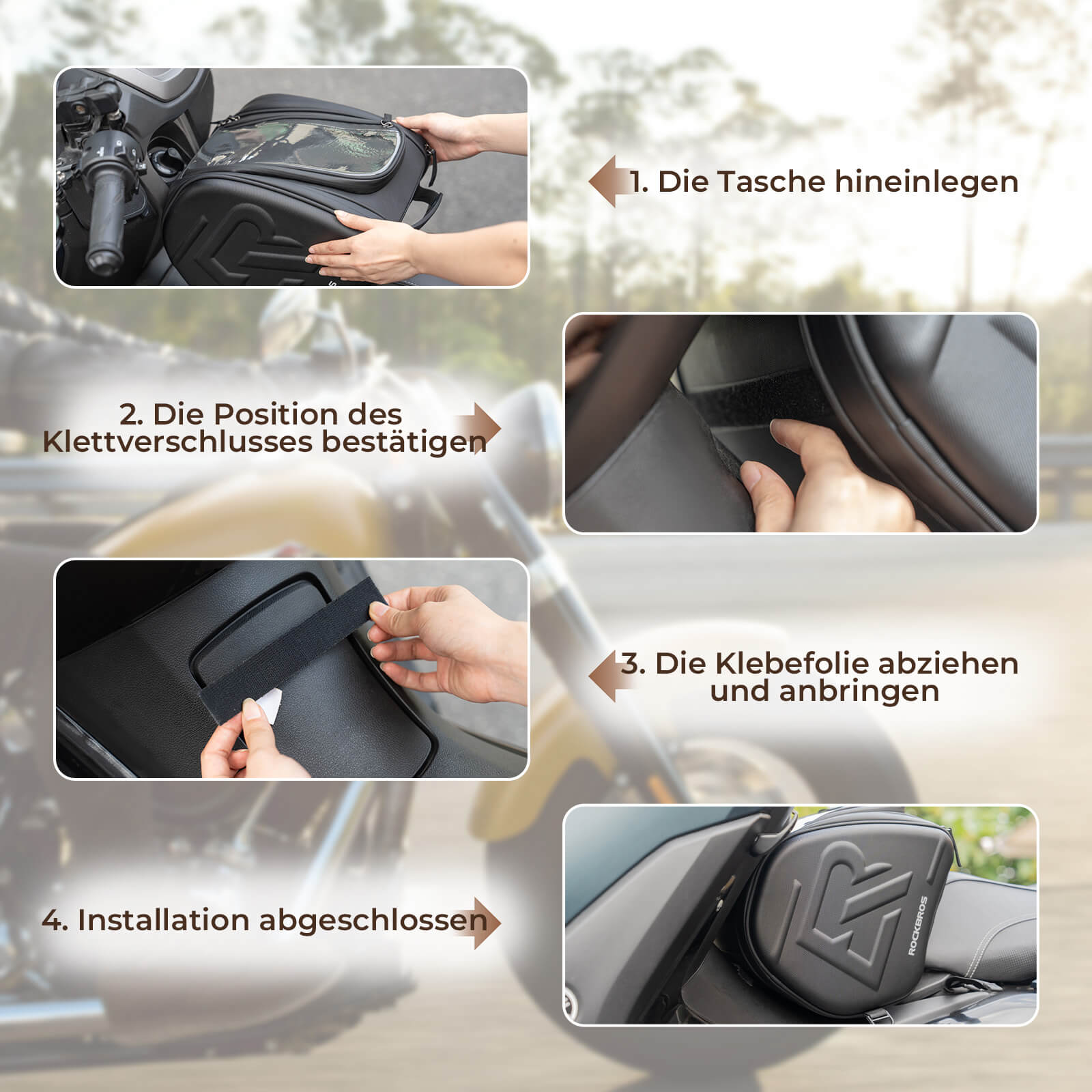 ROCKBROS Motorradtasche Tankrucksack mit Handyhalter Hecktasche 14L - Fahrradtaschen ROCKBROS - EU - NooMii