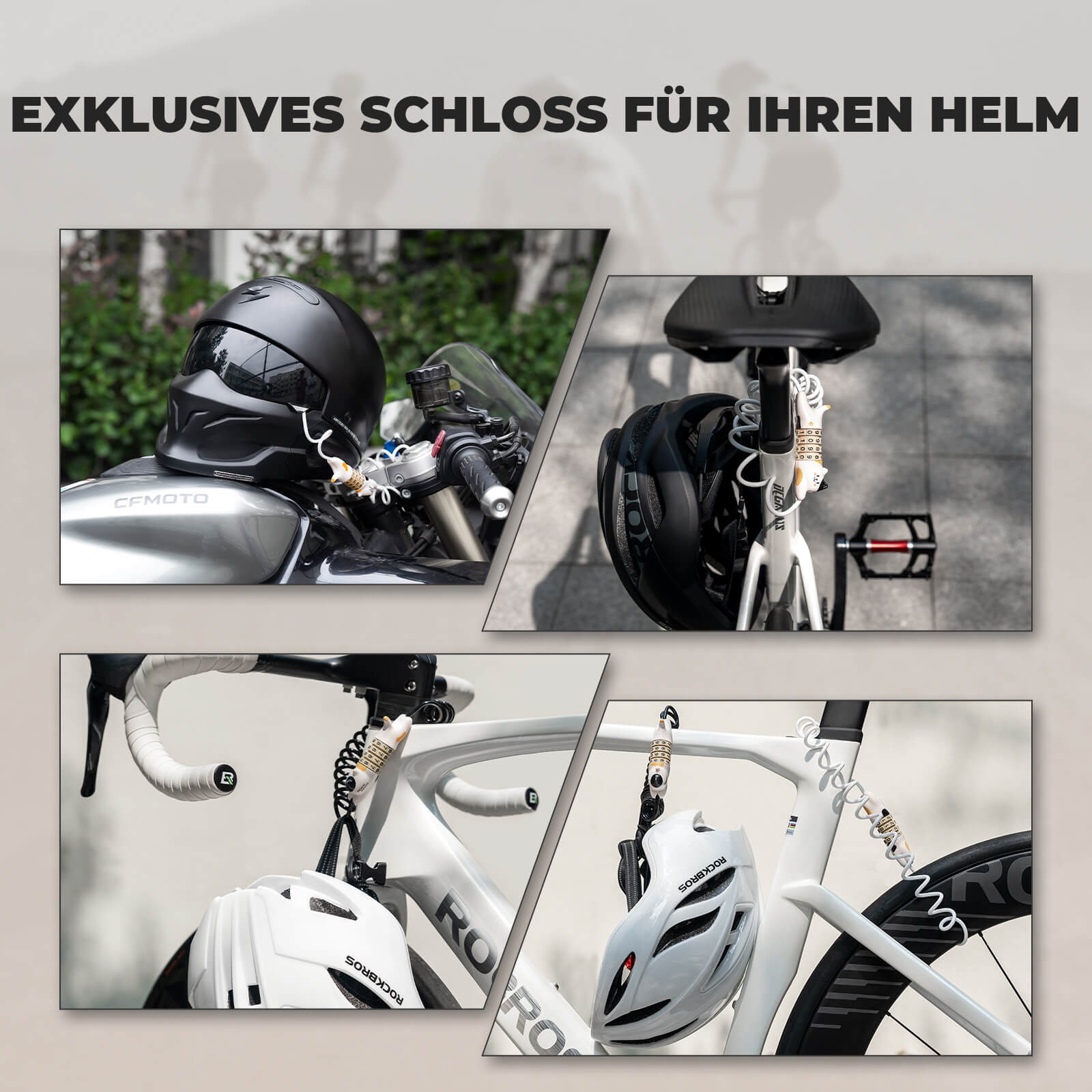 ROCKBROS Multifunktional Fahrradschloss Kinder Zahlenschloss Helmschloss - Fahrradschloss ROCKBROS - EU - NooMii