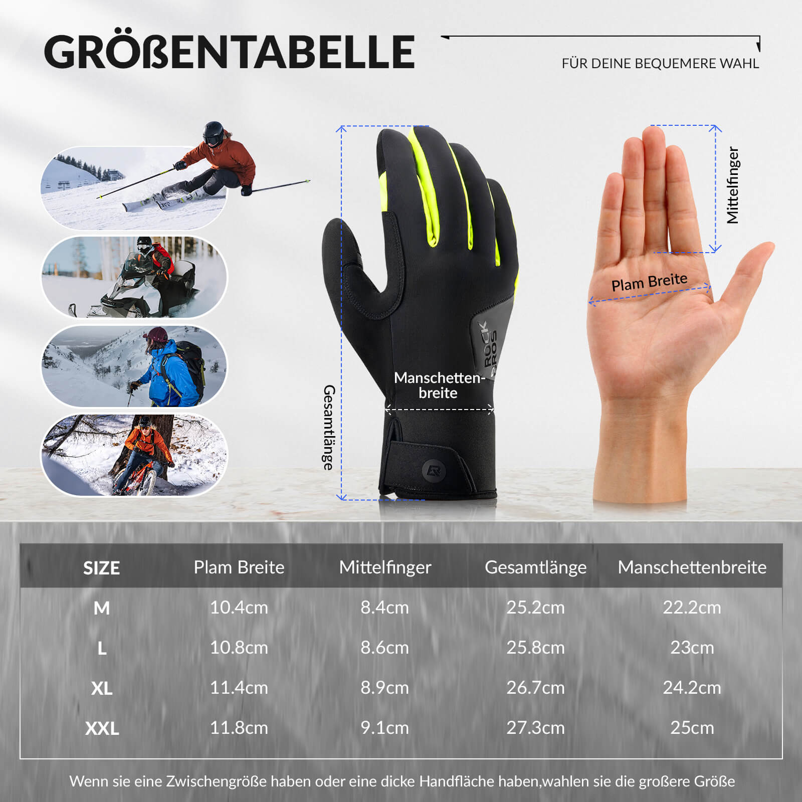 ROCKBROS Outdoor Thermo Handschuhe für Radfahren & Ski mit Touchscreen - funktion - Fahrradhandschuhe ROCKBROS - EU - NooMii