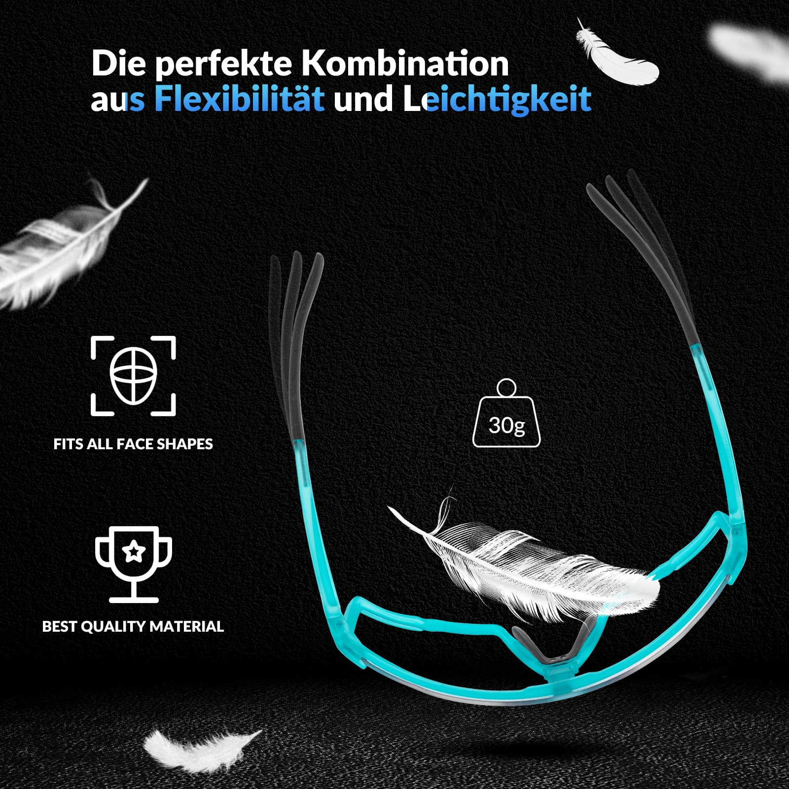 ROCKBROS Photochrome Brille HD Fahrradbrille für Outdoor - Aktivitäten Blau - Fahrradbrille ROCKBROS - EU - NooMii