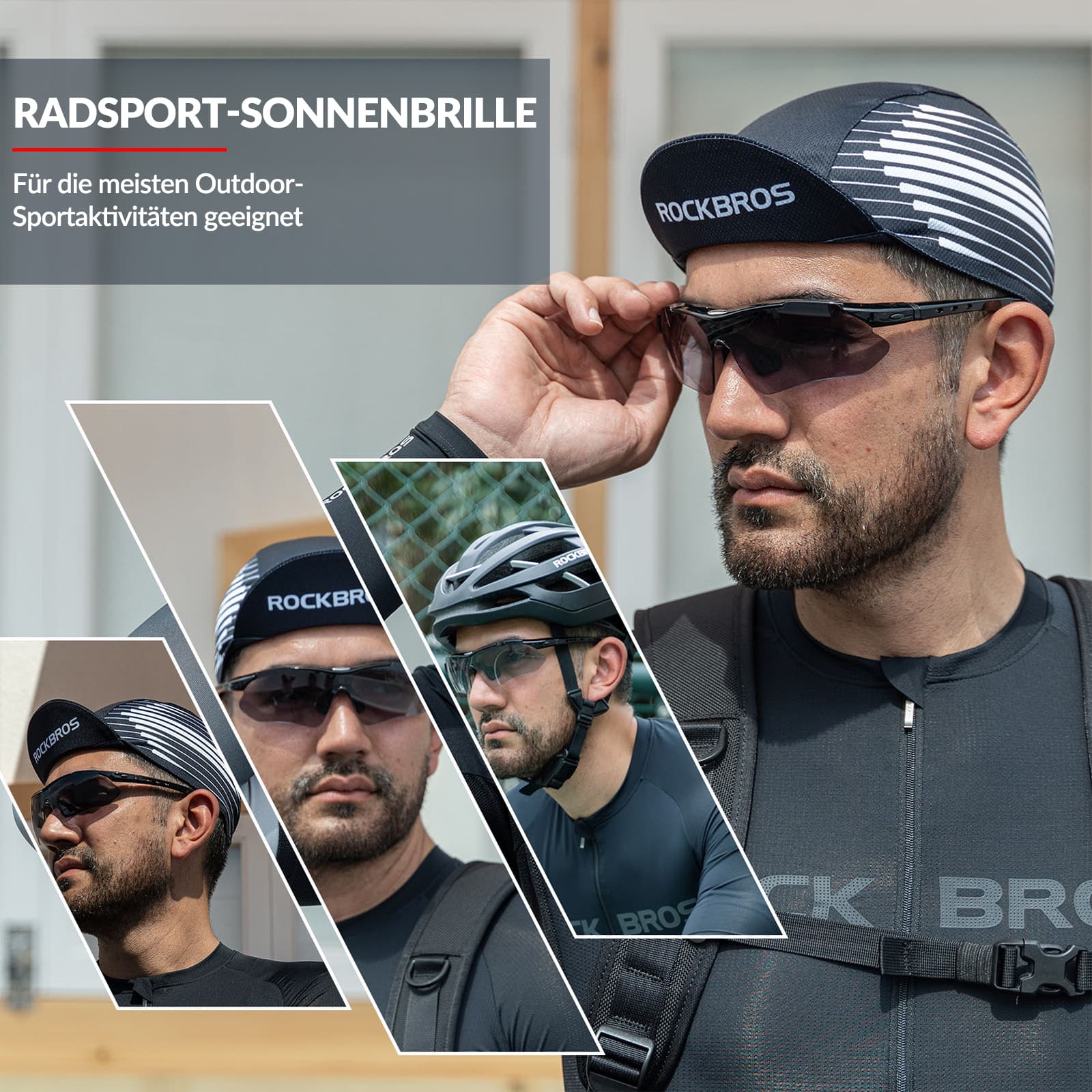 ROCKBROS Photochromic Sportbrillen Mit Austauschbarem Elastischem Stirnband - Fahrradbrille ROCKBROS - EU - NooMii