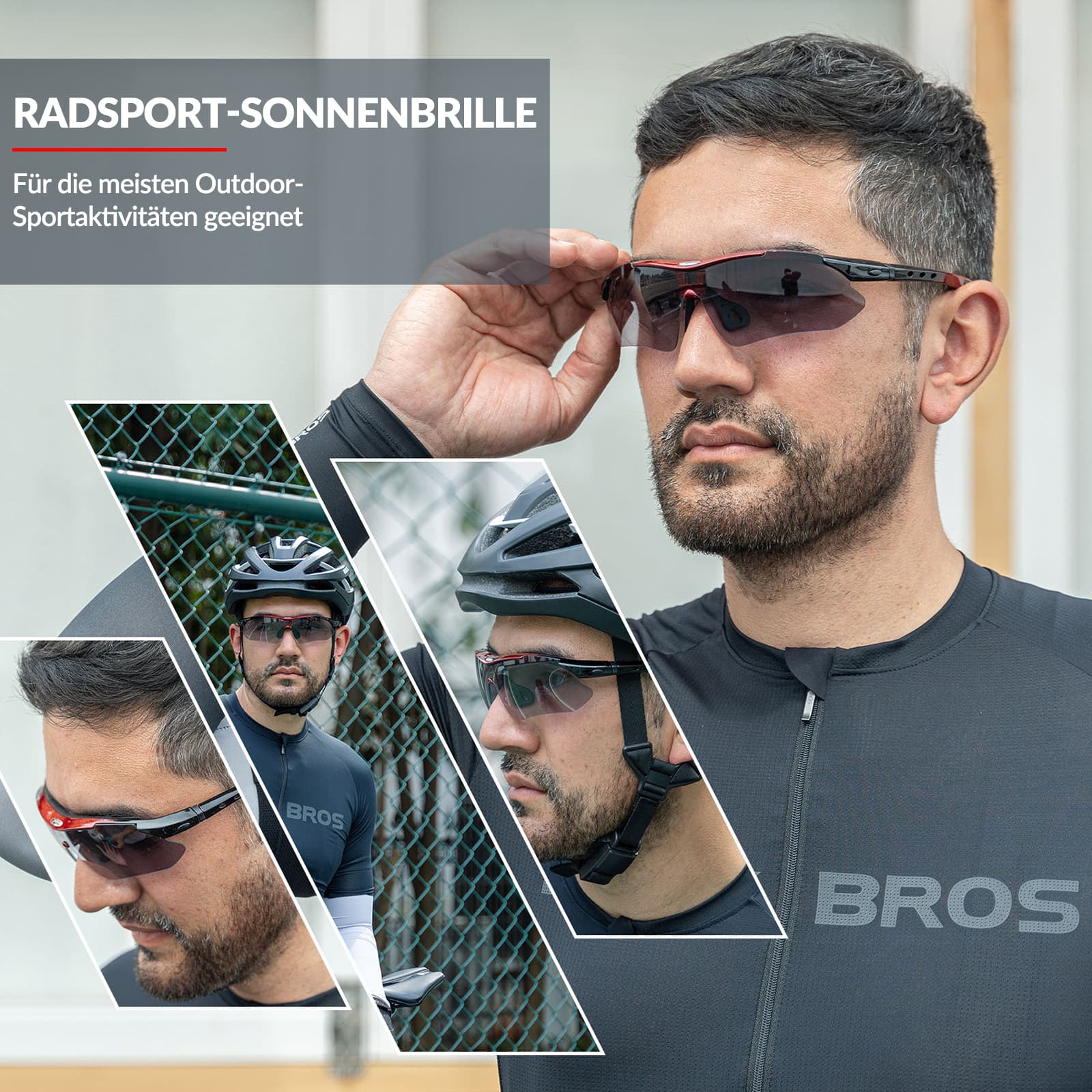 ROCKBROS Photochromic Sportbrillen Mit Austauschbarem Elastischem Stirnband - Fahrradbrille ROCKBROS - EU - NooMii