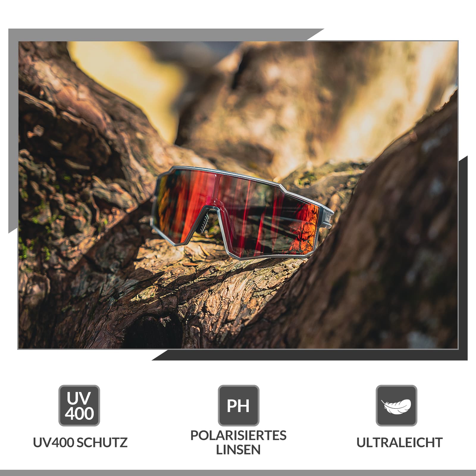 ROCKBROS Polarisiert Fahrradbrille Sport Sonnenbrille für Outdoorsport - Fahrradbrille ROCKBROS - EU - NooMii