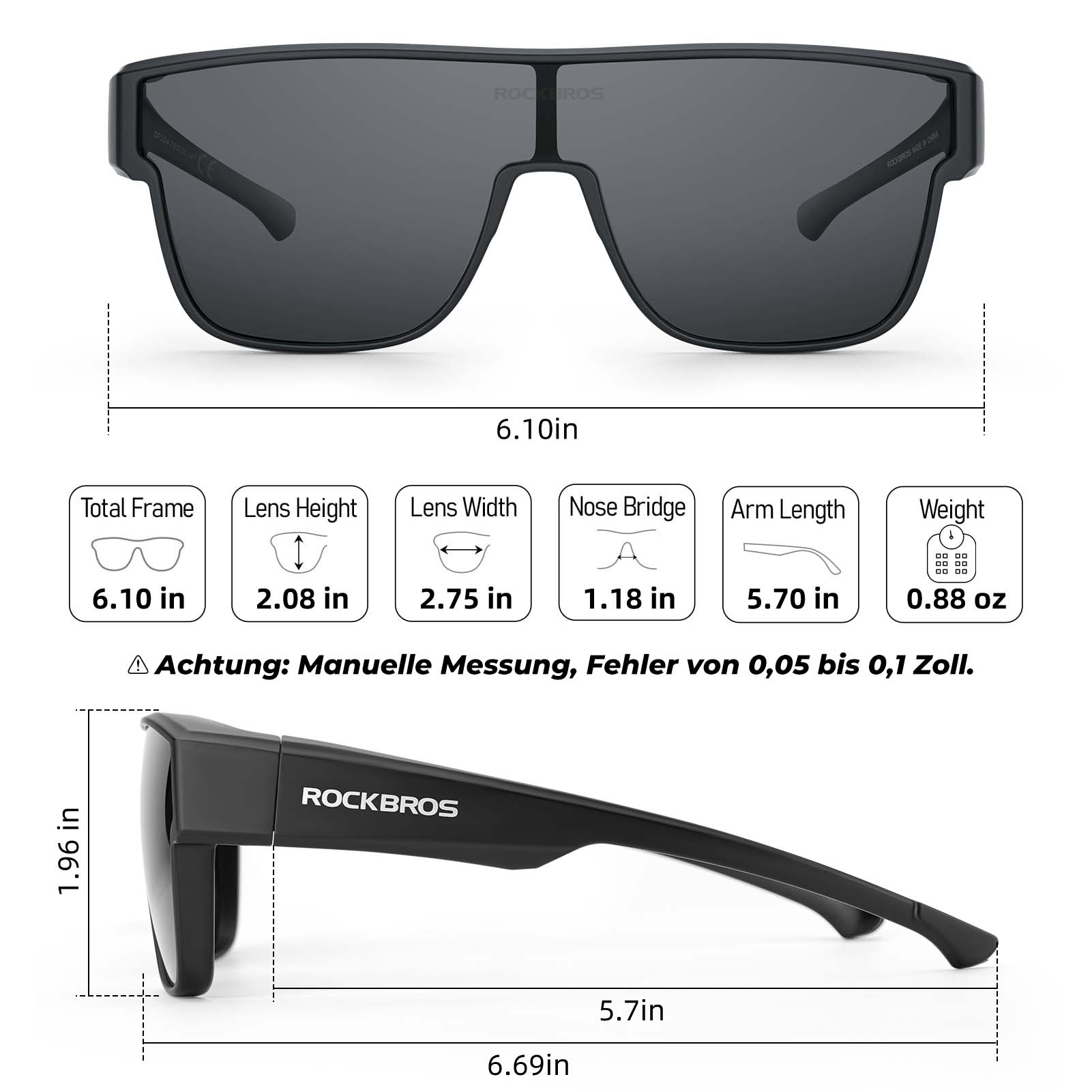 ROCKBROS Polarisierte Fahrradbrille Kurzsichtbrille Überbrille Unisex Sportbrille - Fahrradbrille ROCKBROS - EU - NooMii