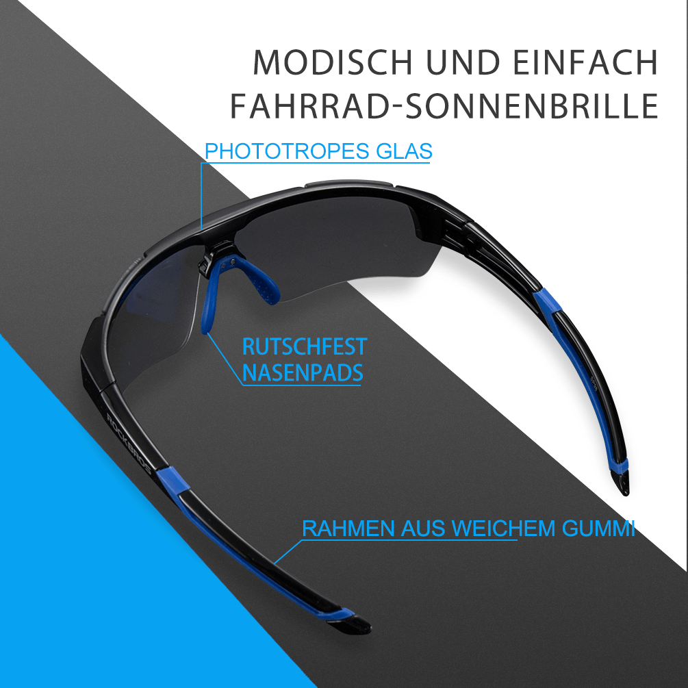 ROCKBROS Radbrille Sonnenbrille Halbrahmen Photochromatische Brille - Fahrradbrille ROCKBROS - EU - NooMii