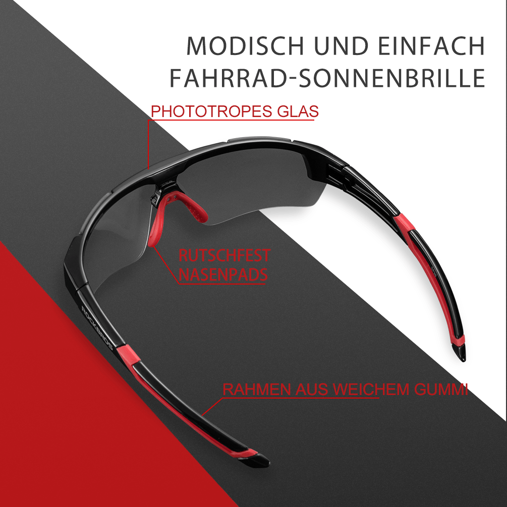ROCKBROS Radbrille Sonnenbrille Halbrahmen Photochromatische Brille - Fahrradbrille ROCKBROS - EU - NooMii