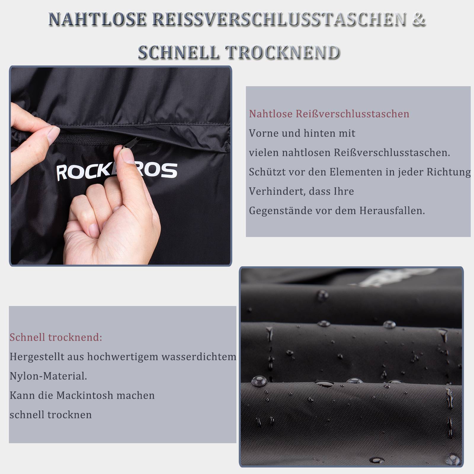 ROCKBROS Radsport Regenjacke Herren Wasserdicht Leicht Fahrradjacke - Fahrradjacke ROCKBROS - EU - NooMii