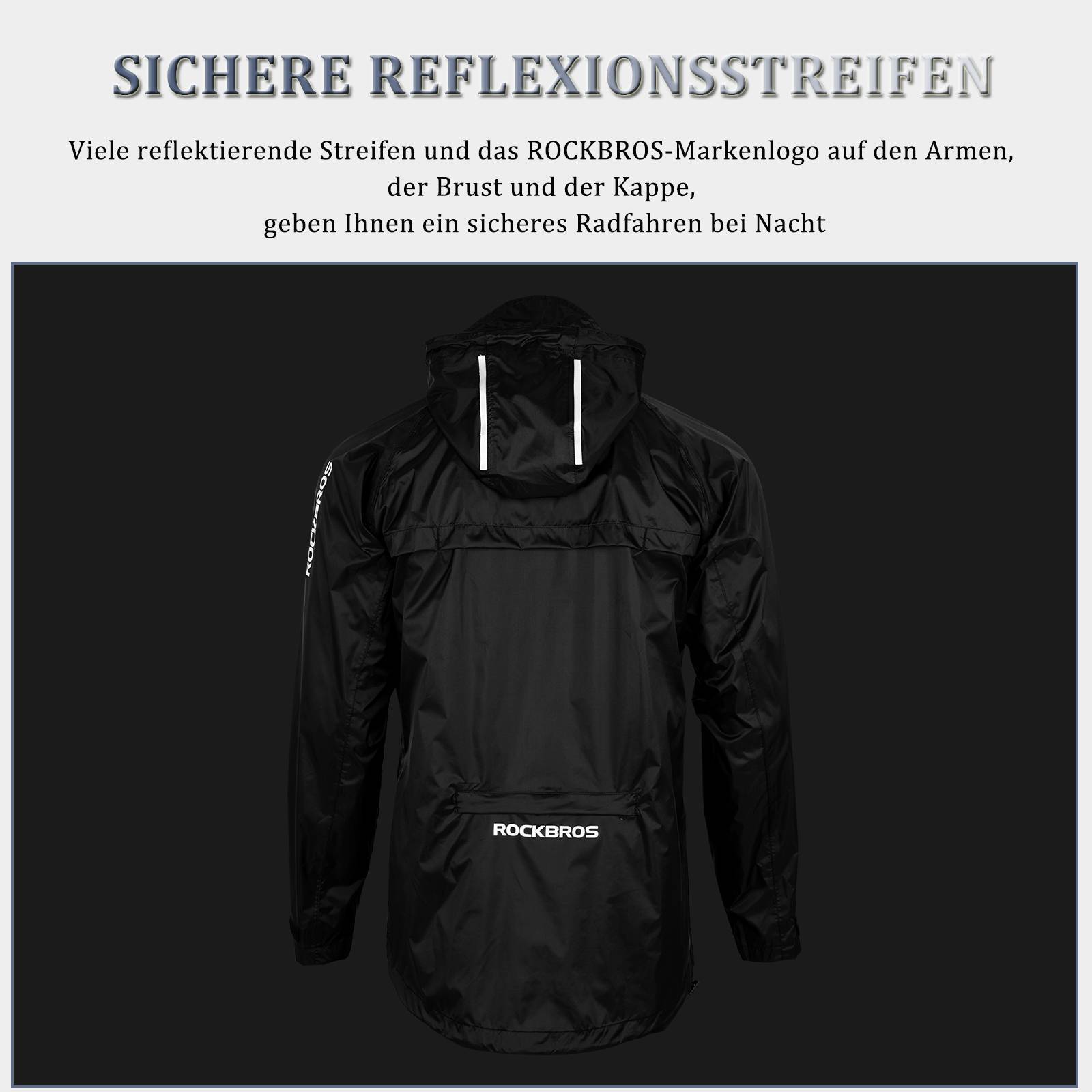 ROCKBROS Radsport Regenjacke Herren Wasserdicht Leicht Fahrradjacke - Fahrradjacke ROCKBROS - EU - NooMii