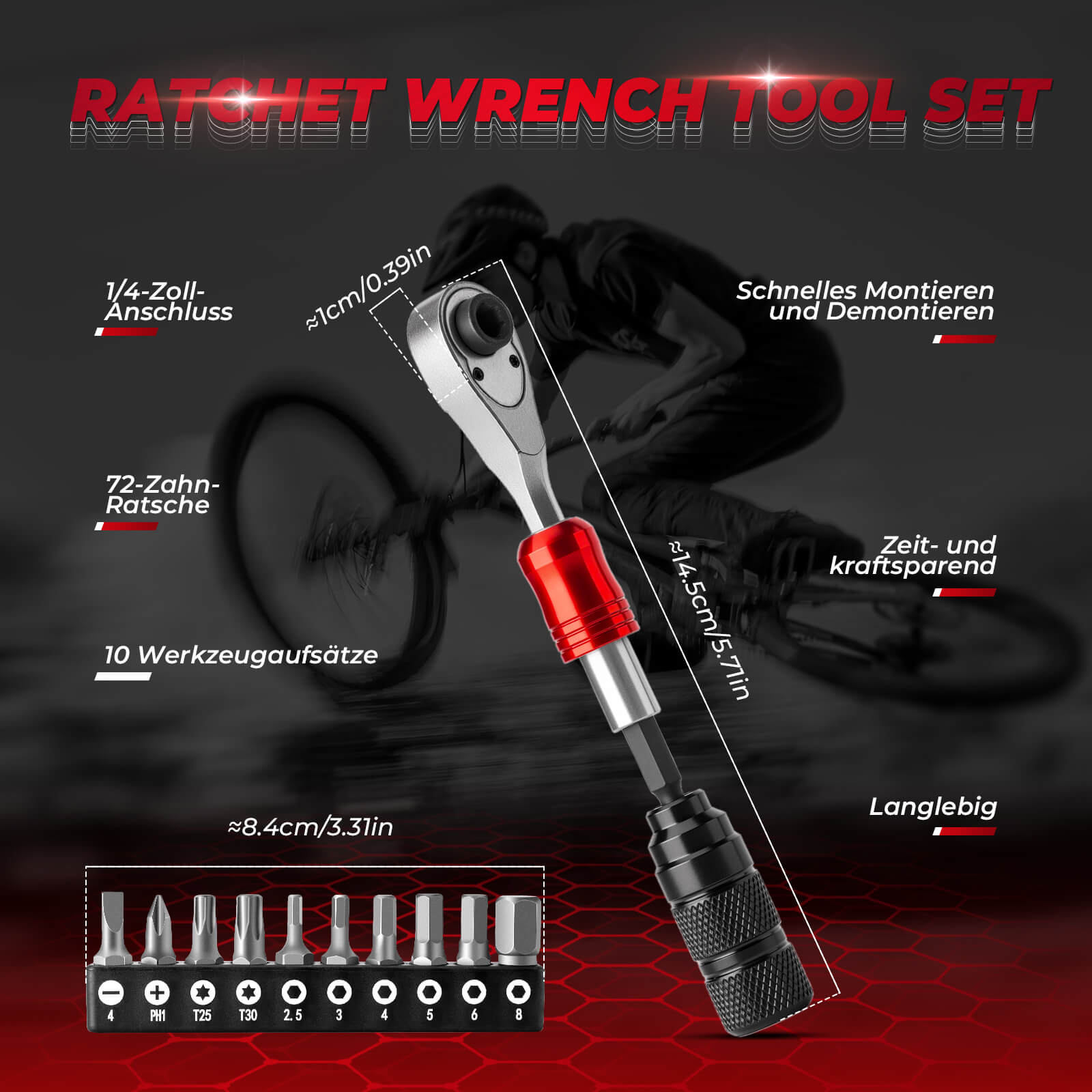 ROCKBROS Ratschenschlüssel Set 1/4 Zoll Mini Reparatur Werkzeug - Werkzeuge ROCKBROS - EU - NooMii