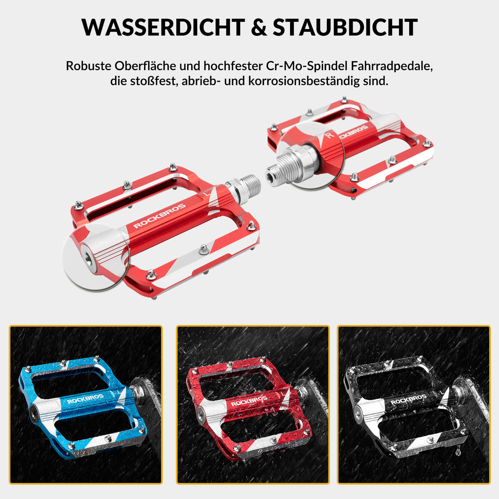 ROCKBROS Rennrad Pedale Alu Sealed Bearing 9/16 Zoll 3 Farbe - Fahrradpedale ROCKBROS - EU - NooMii