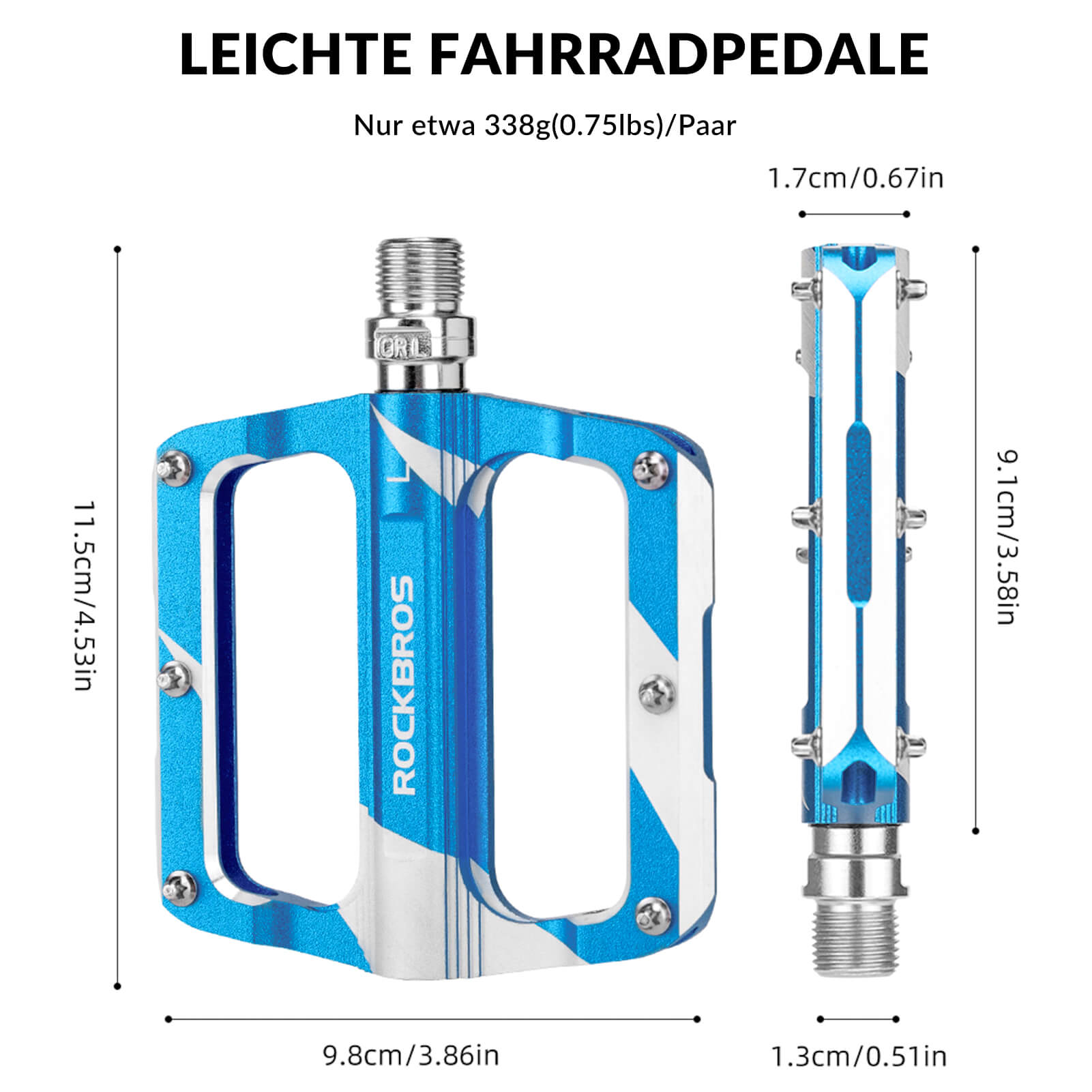 ROCKBROS Rennrad Pedale Alu Sealed Bearing 9/16 Zoll 3 Farbe - Fahrradpedale ROCKBROS - EU - NooMii