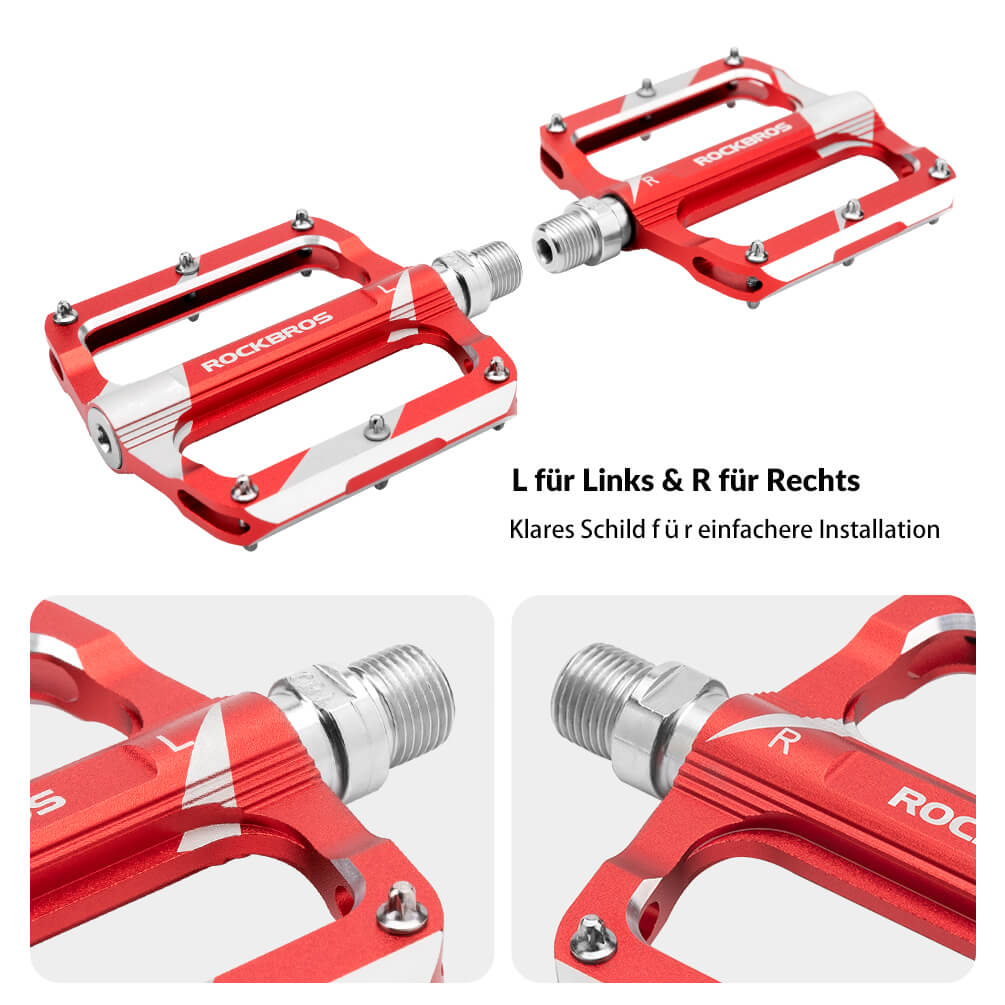 ROCKBROS Rennrad Pedale Alu Sealed Bearing 9/16 Zoll 3 Farbe - Fahrradpedale ROCKBROS - EU - NooMii