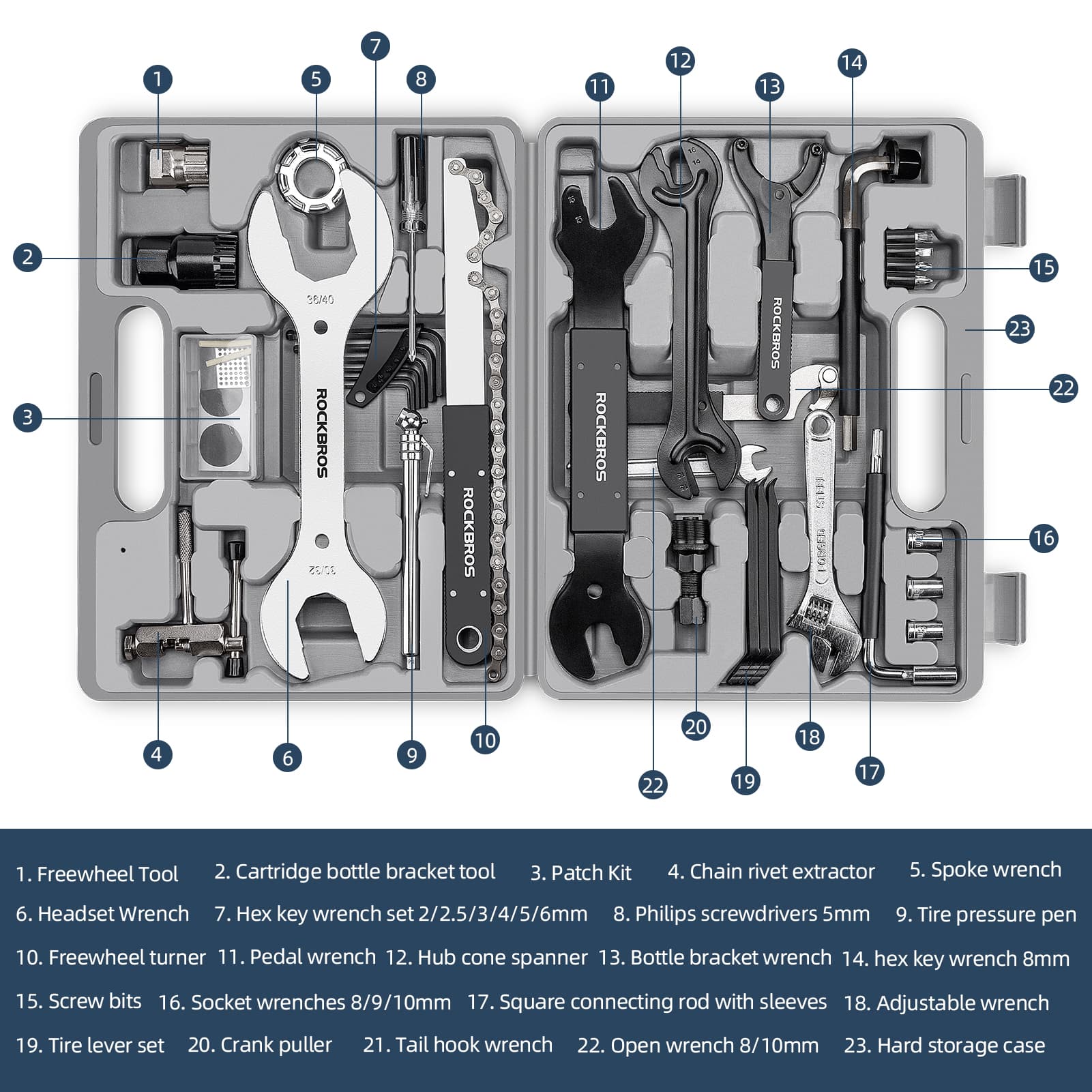 ROCKBROS Reparaturwerkzeug Set 44 in 1 Fahrrad Praktisch Werkzeugset - Werkzeuge ROCKBROS - EU - NooMii