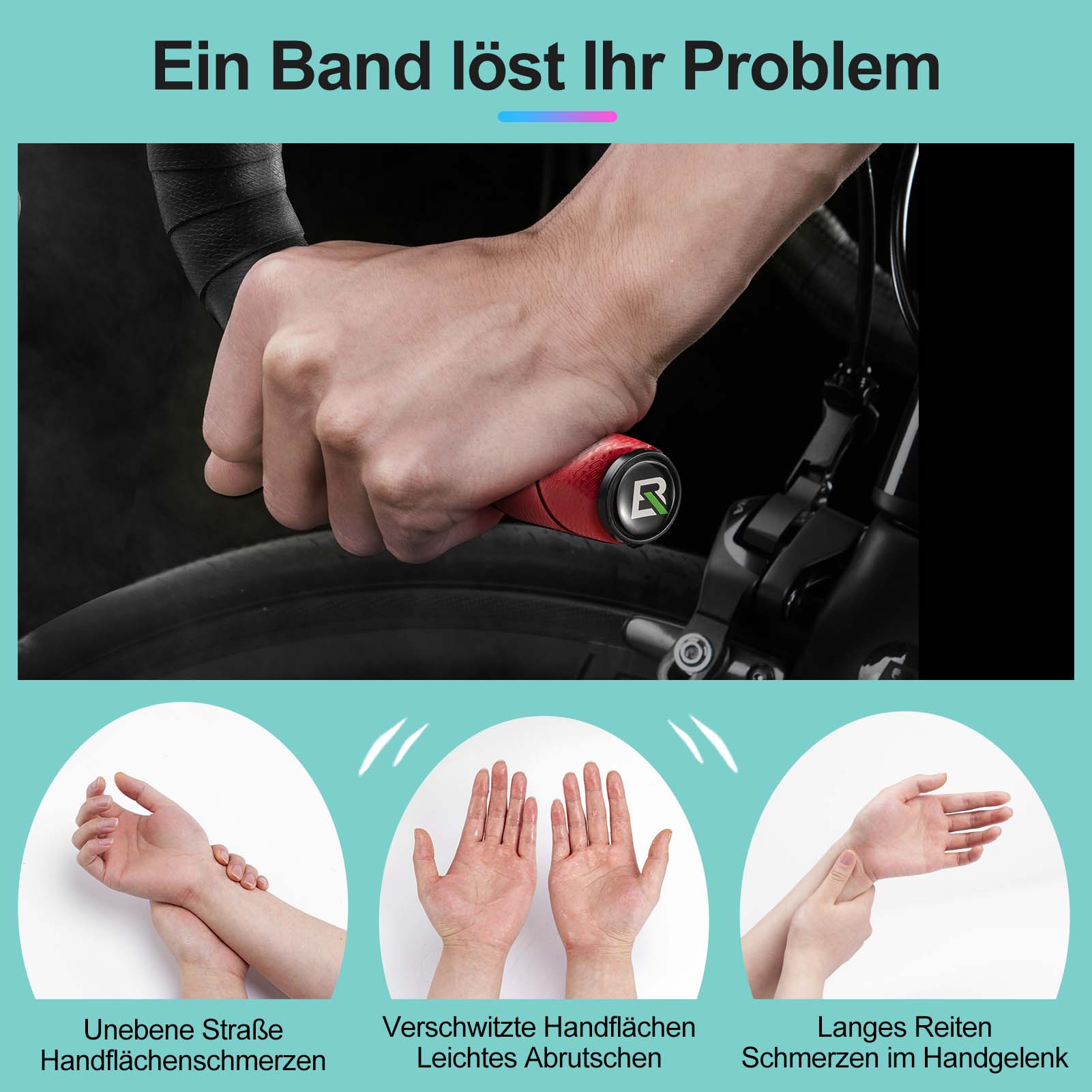 ROCKBROS rutschfest Fahrrad Lenkerband für MTB Rennrad 2 Rollen - Lenkerband ROCKBROS - EU - NooMii