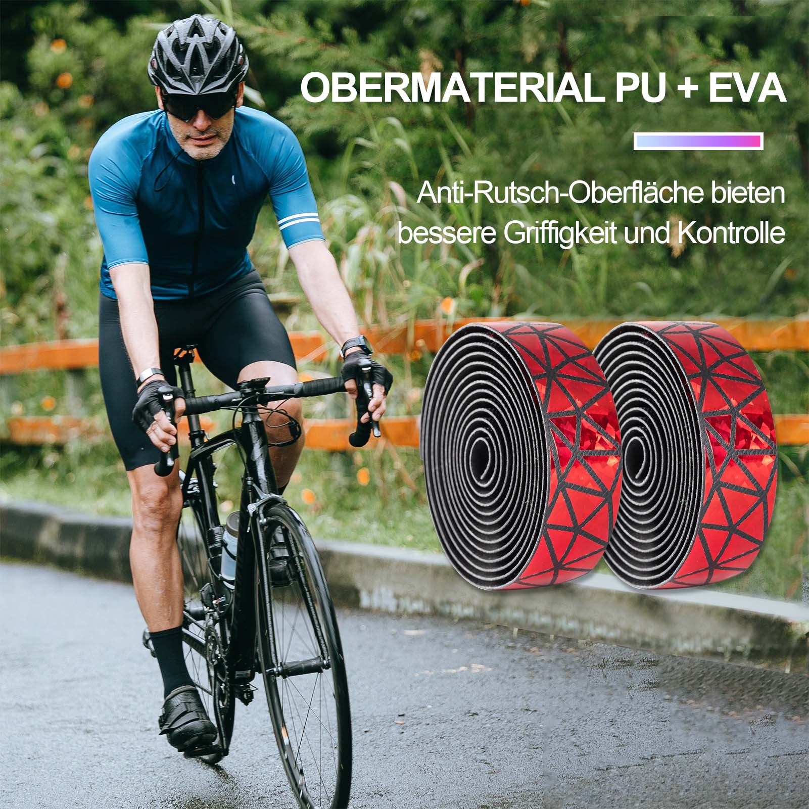 ROCKBROS rutschfest Fahrrad Lenkerband für MTB Rennrad 2 Rollen - Lenkerband ROCKBROS - EU - NooMii
