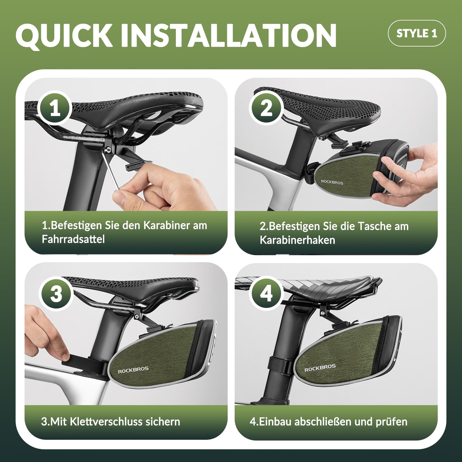 ROCKBROS Satteltaschen Wasserabweisend Werkzeugtasche 2024 neuer Stil - Fahrradtaschen ROCKBROS - EU - NooMii