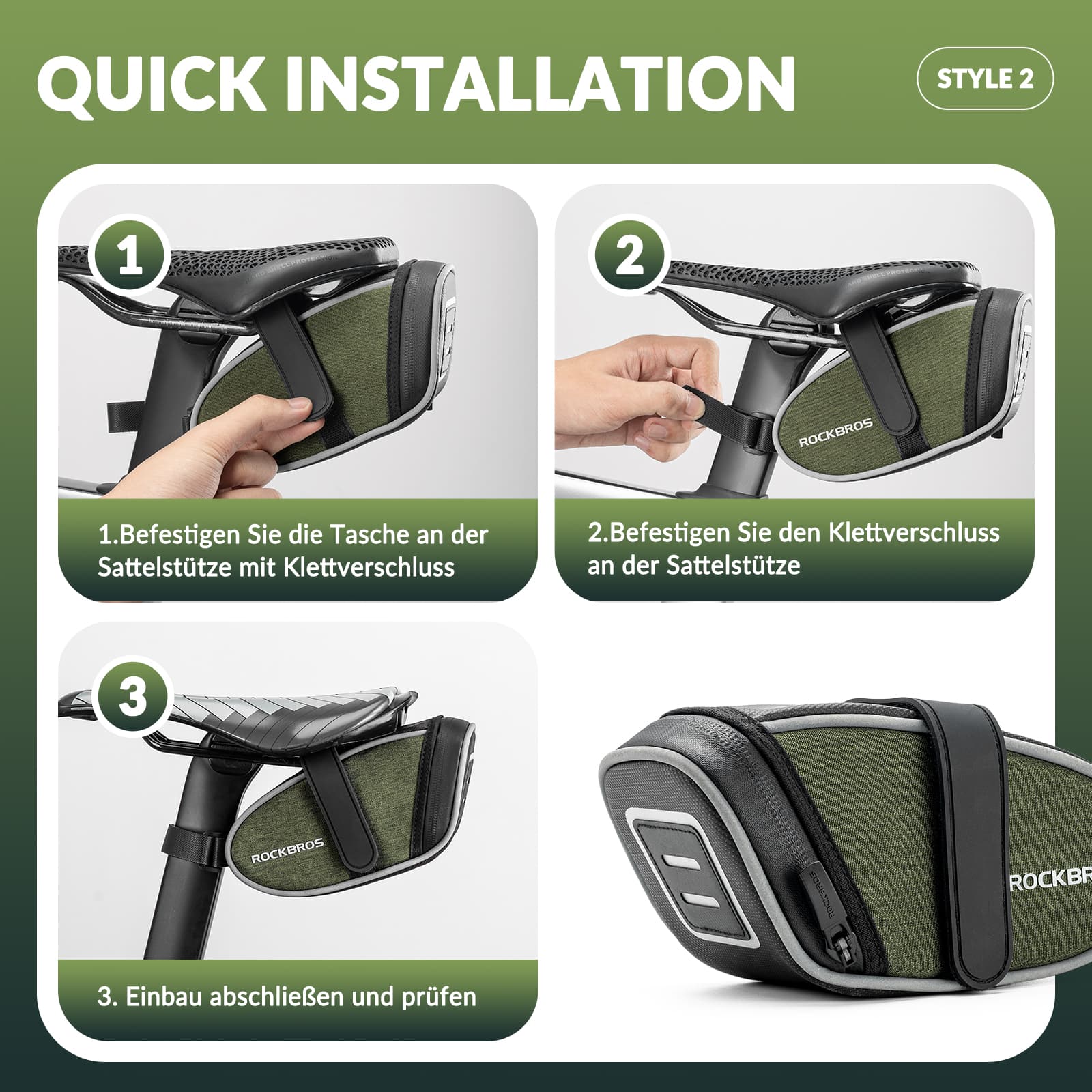 ROCKBROS Satteltaschen Wasserabweisend Werkzeugtasche 2024 neuer Stil - Fahrradtaschen ROCKBROS - EU - NooMii