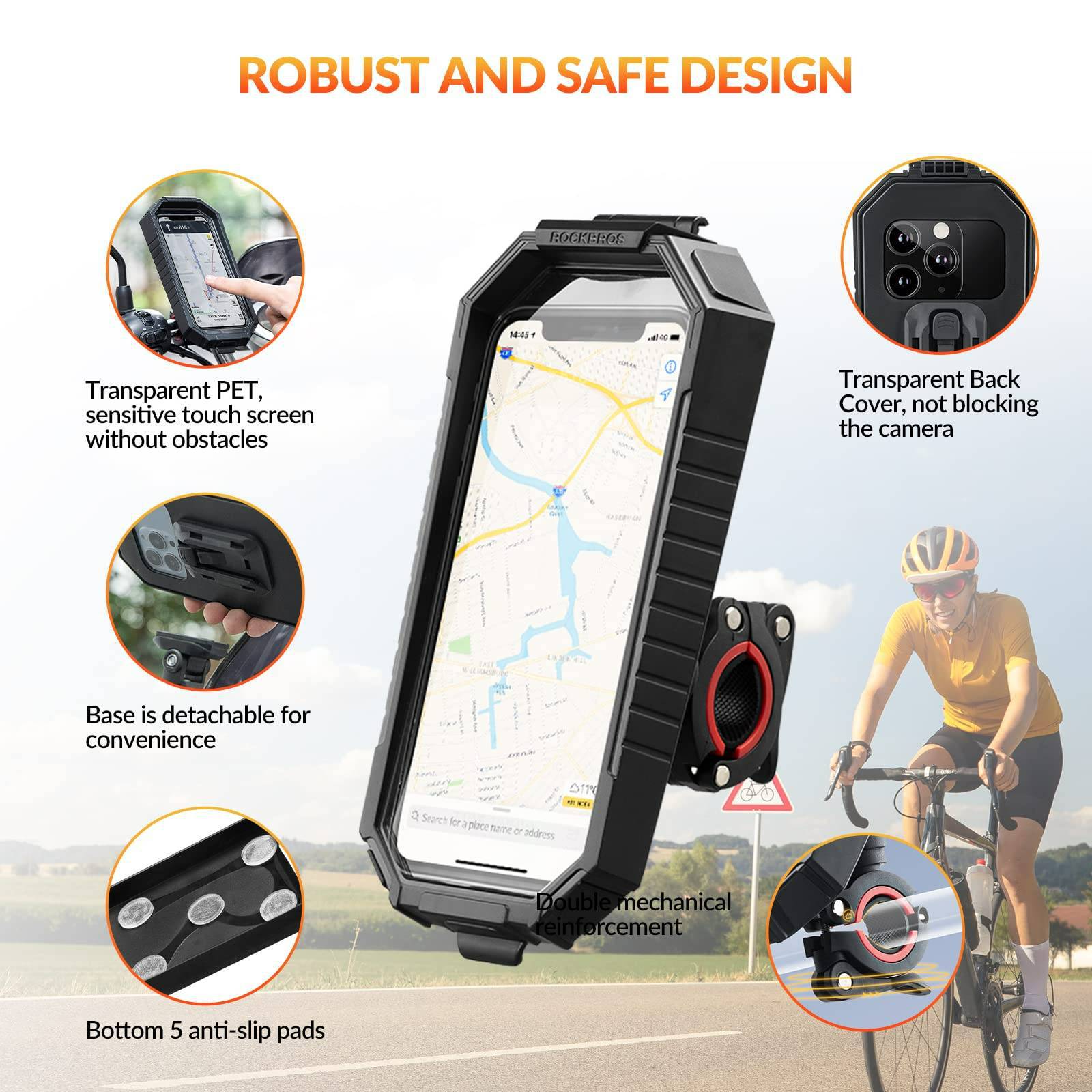 ROCKBROS Smartphone Halterung 360° Drehbar für 6,8 Zoll Smartphone - Fahrrad Handyhalterung ROCKBROS - EU - NooMii