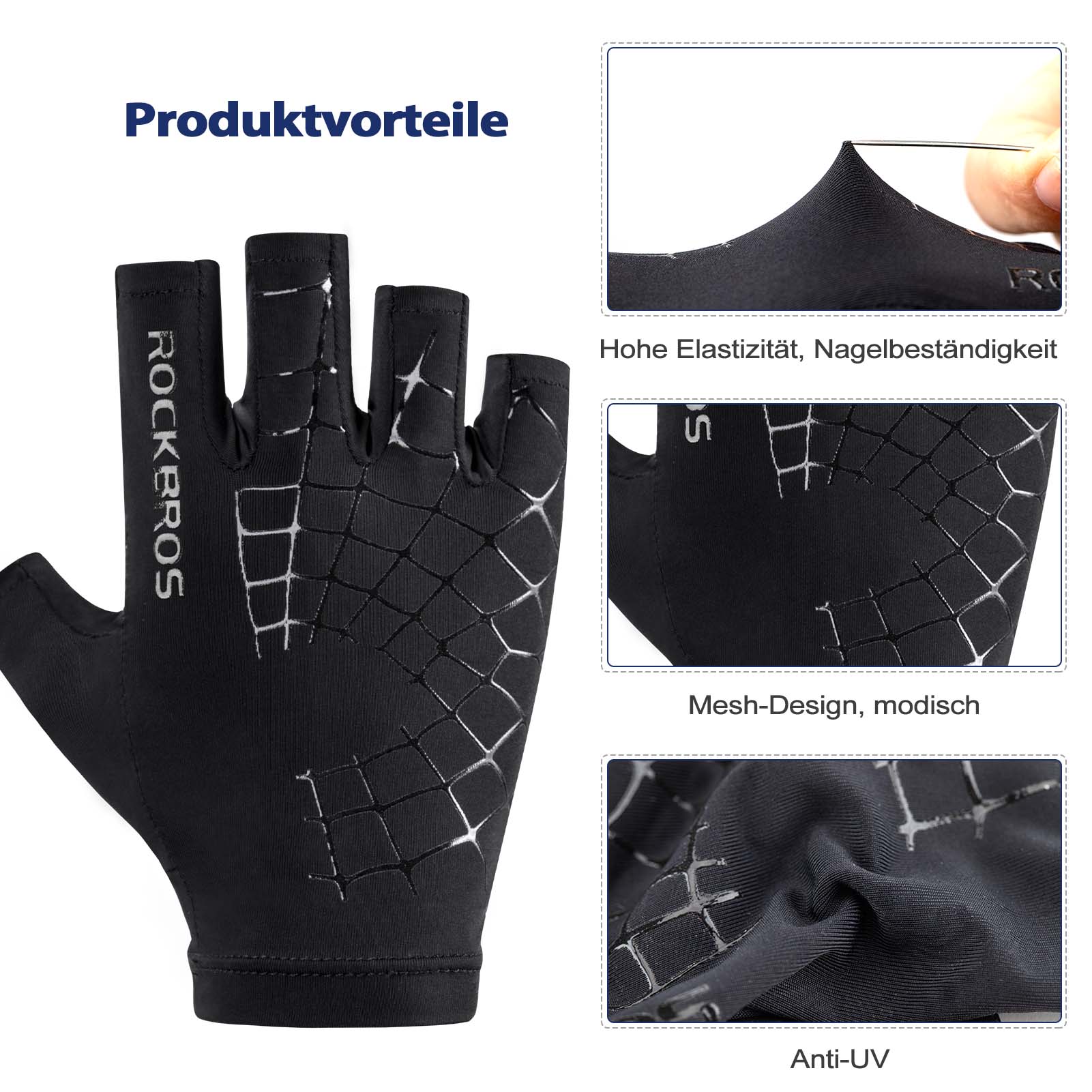 ROCKBROS Sommer atmungsaktive Sport - Radhandschuhe für Männer und Frauen - Fahrradhandschuhe ROCKBROS - EU - NooMii