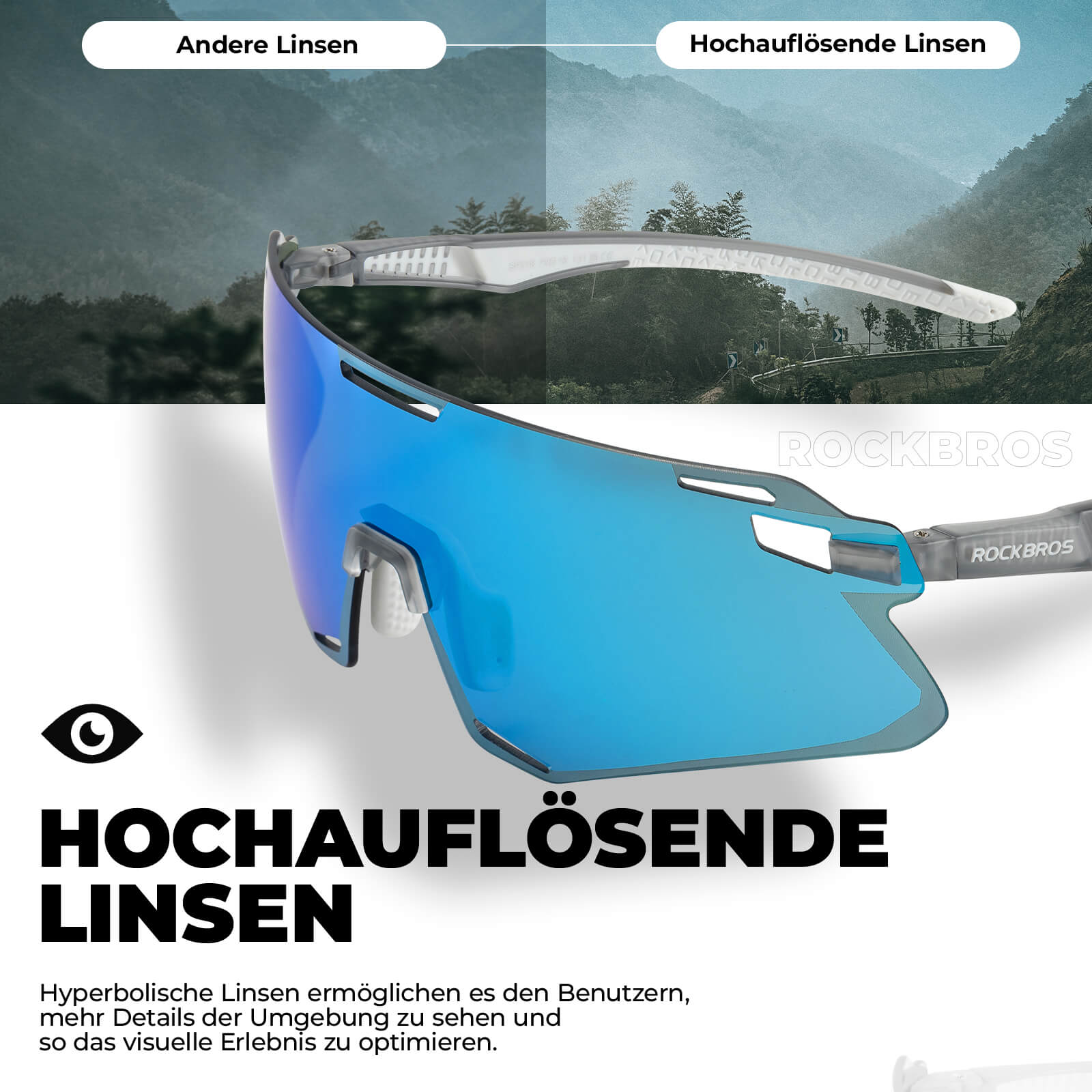 ROCKBROS Sonnenbrille Winddichte Fahrradbrille für Outdoor - Sportarten - Fahrradbrille ROCKBROS - EU - NooMii