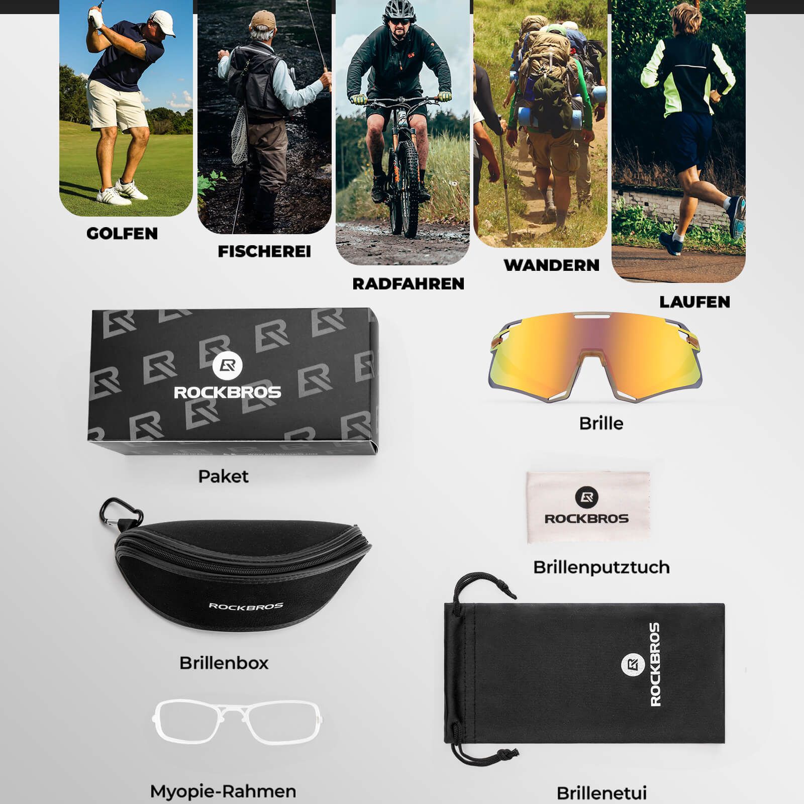 ROCKBROS Sonnenbrille Winddichte Fahrradbrille für Outdoor - Sportarten - Fahrradbrille ROCKBROS - EU - NooMii