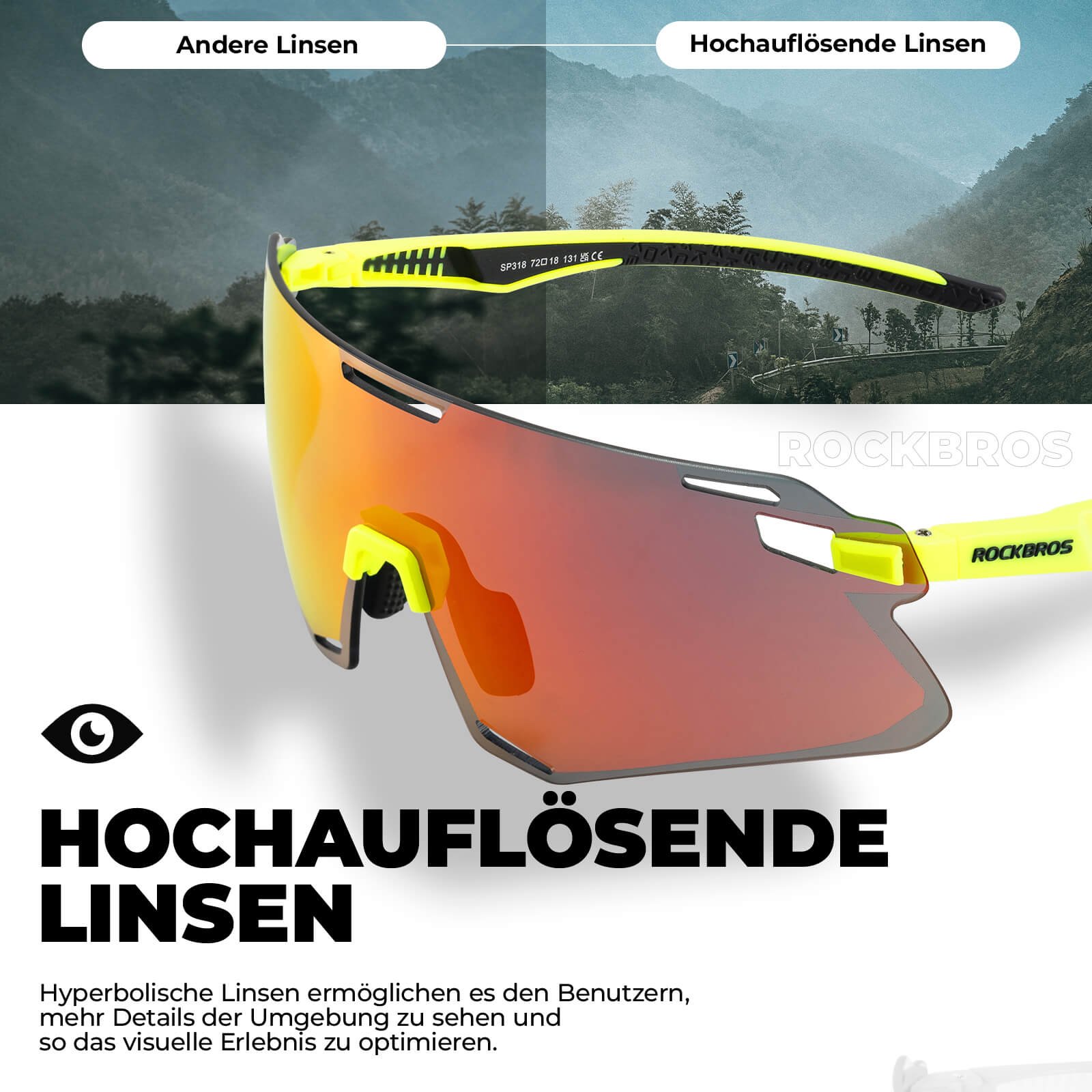 ROCKBROS Sonnenbrille Winddichte Fahrradbrille für Outdoor - Sportarten - Fahrradbrille ROCKBROS - EU - NooMii