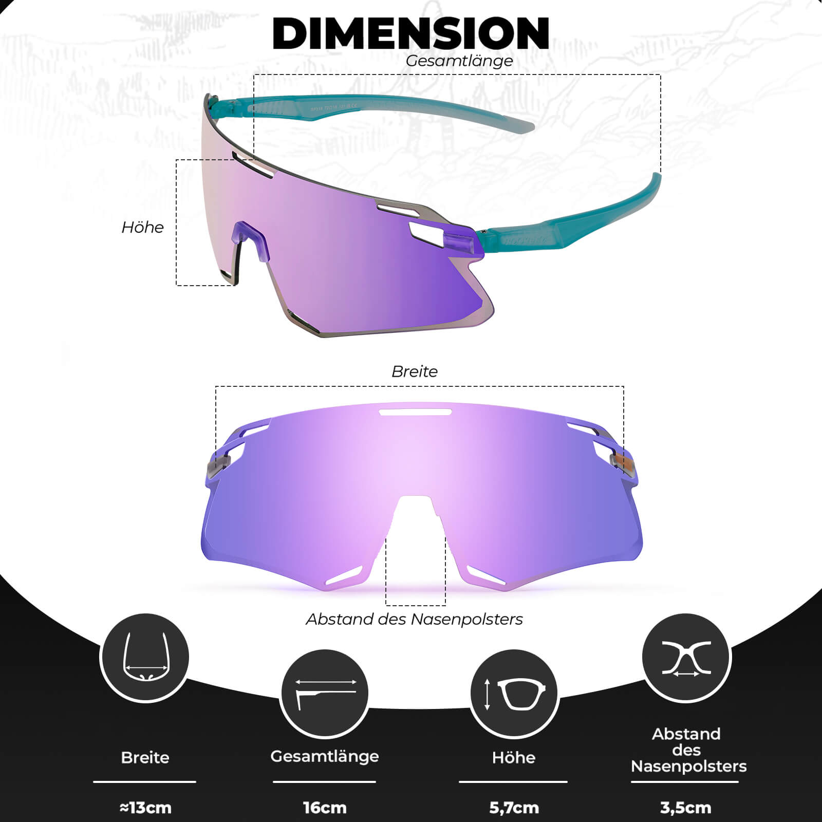 ROCKBROS Sonnenbrille Winddichte Fahrradbrille für Outdoor - Sportarten - Fahrradbrille ROCKBROS - EU - NooMii