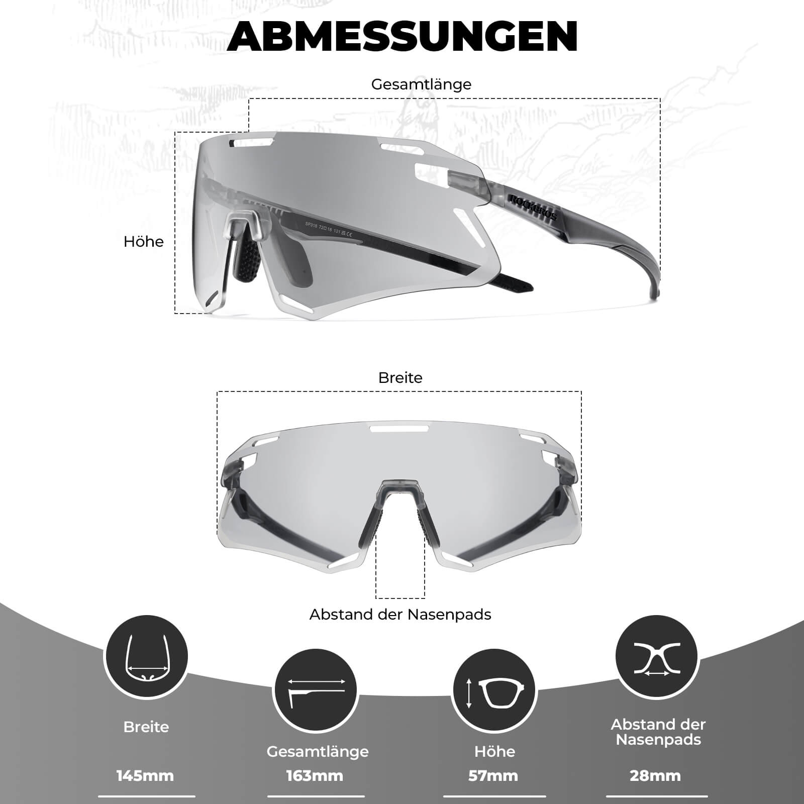 ROCKBROS Sonnenbrille Winddichte Fahrradbrille für Outdoor - Sportarten - Fahrradbrille ROCKBROS - EU - NooMii
