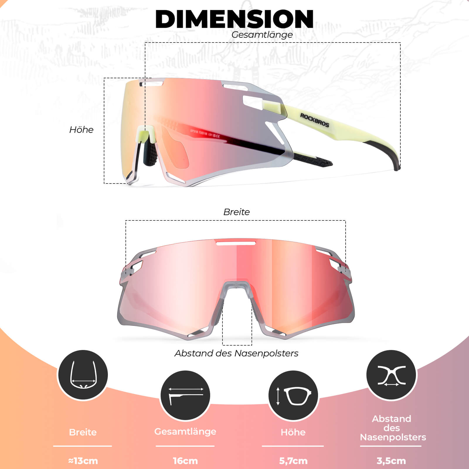 ROCKBROS Sonnenbrille Winddichte Fahrradbrille für Outdoor - Sportarten - Fahrradbrille ROCKBROS - EU - NooMii