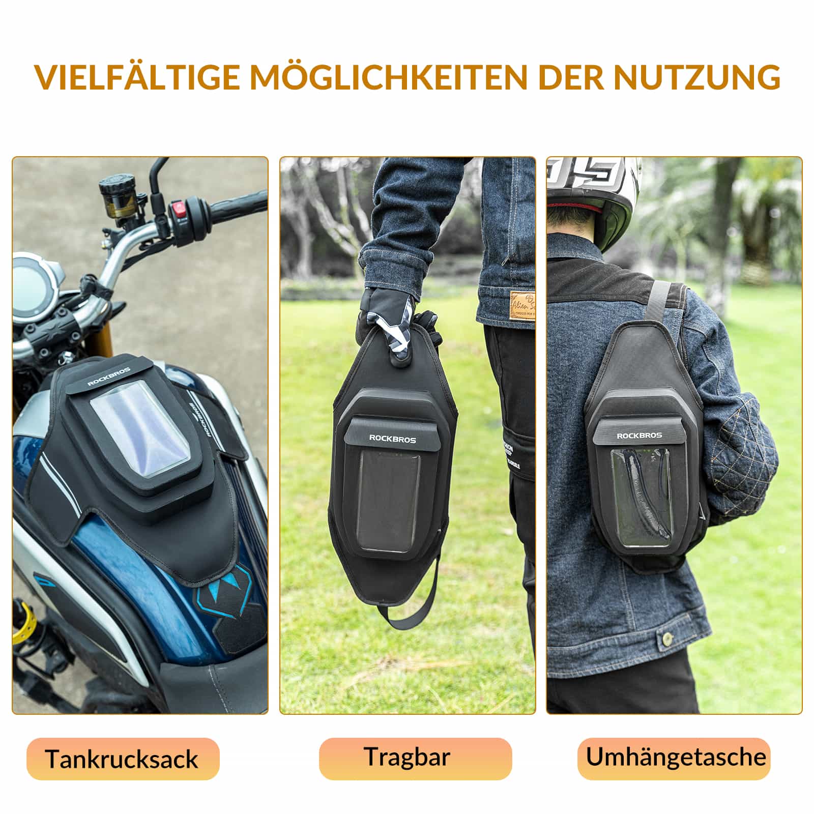 ROCKBROS Tankrucksack Motorrad Beintasche mit Magnetische - Absaugung - Motorradtaschen ROCKBROS - EU - NooMii