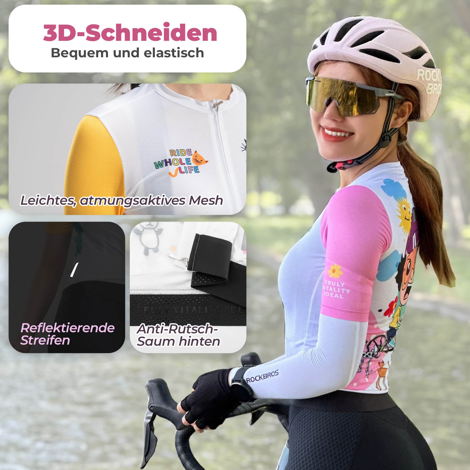 ROCKBROS TVI Damen Kurzarm - Radtrikot Fahrradbekleidung Schnelltrocknend - Fahrradtrikot ROCKBROS - EU - NooMii