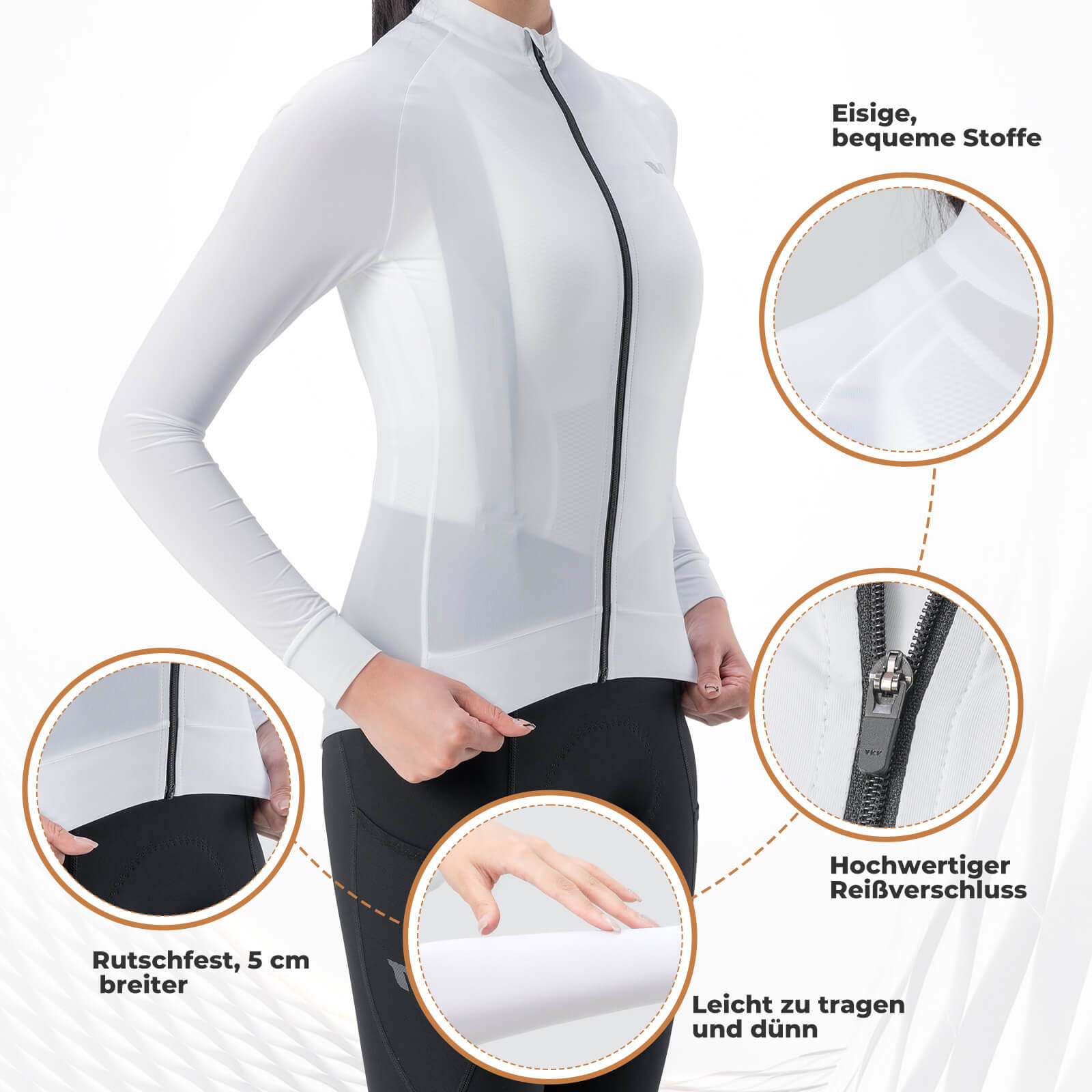 ROCKBROS TVI Damen Langarm - Radtrikot Fahrrad Jersey für MTB & Rennrad - Fahrradtrikot ROCKBROS - EU - NooMii