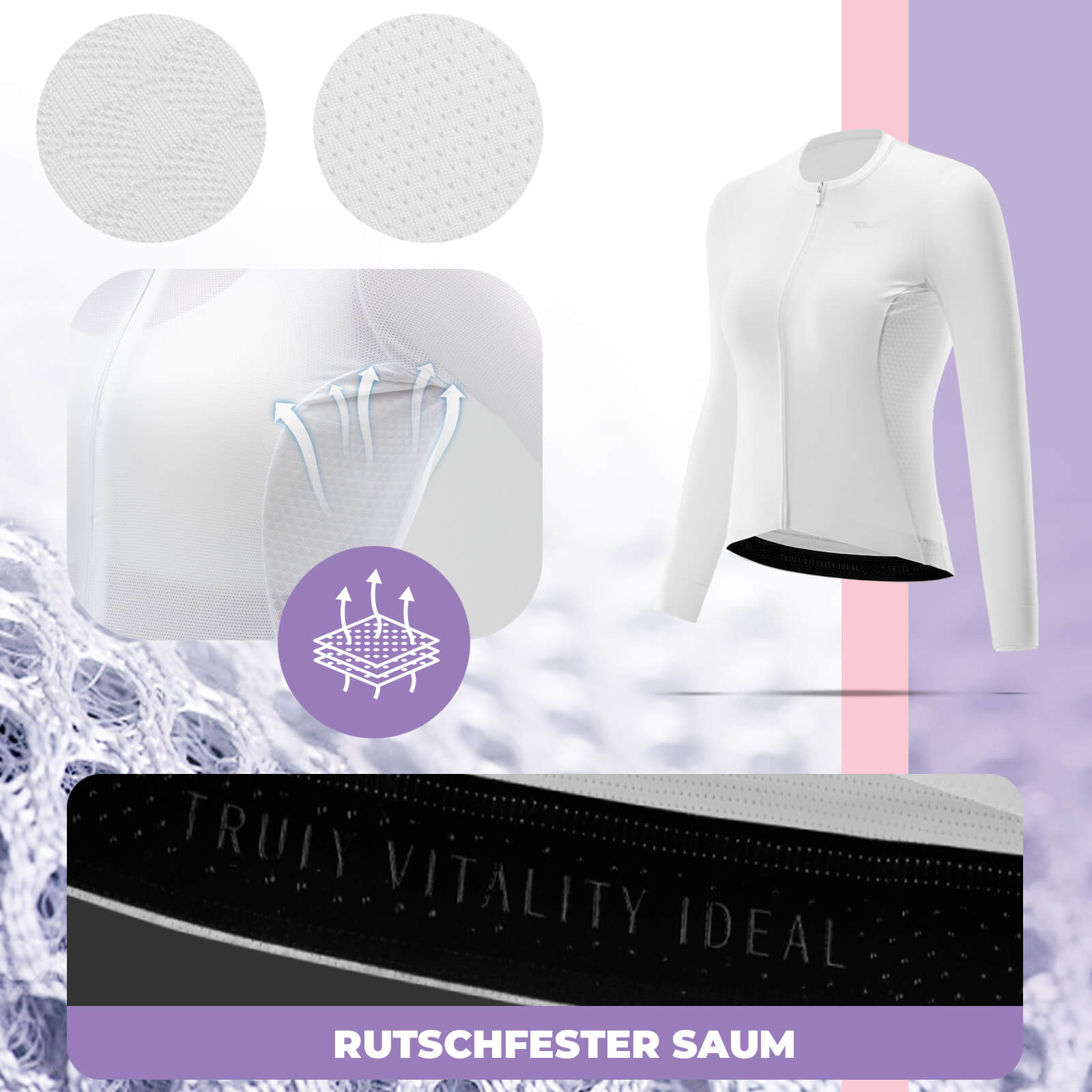 ROCKBROS TVI Damen Langarm - Radtrikot Fahrradbekleidung für MTB & Rennrad - Fahrradtrikot ROCKBROS - EU - NooMii