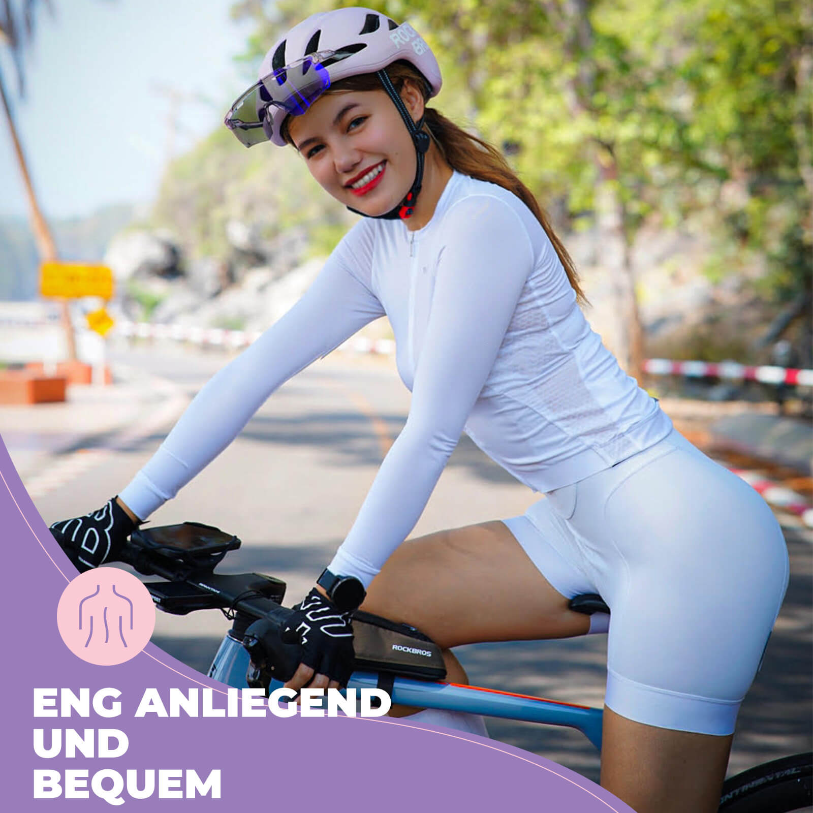 ROCKBROS TVI Damen Langarm - Radtrikot Fahrradbekleidung für MTB & Rennrad - Fahrradtrikot ROCKBROS - EU - NooMii