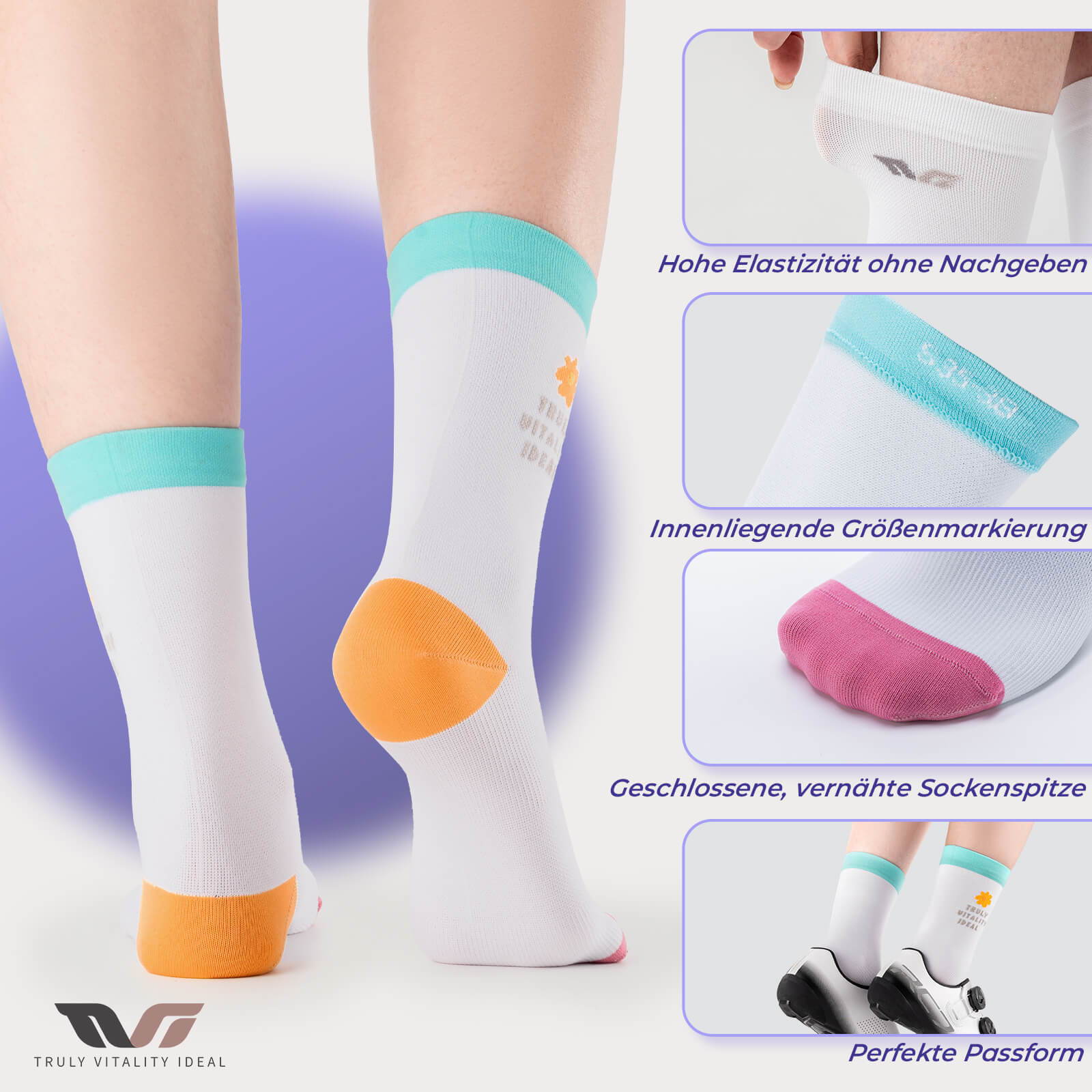 ROCKBROS TVI Damen Sportsocken Atmungsaktive Fahrradsocken Sommer - Fahrradsocken ROCKBROS - EU - NooMii